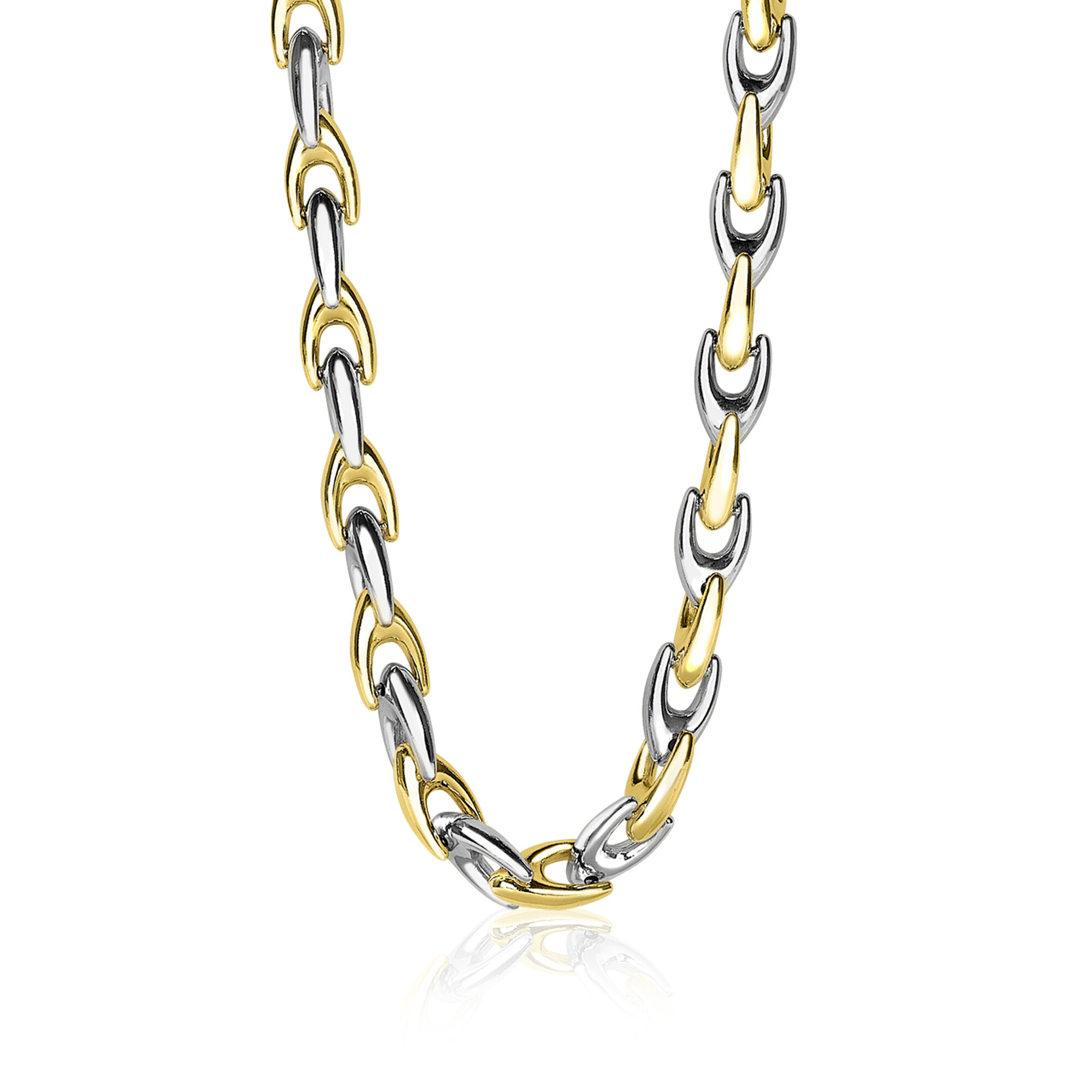 ZINZI silberne Gliederhalskette gelb vergoldet 6,4mm breit 45,5cm ZIC1641BG