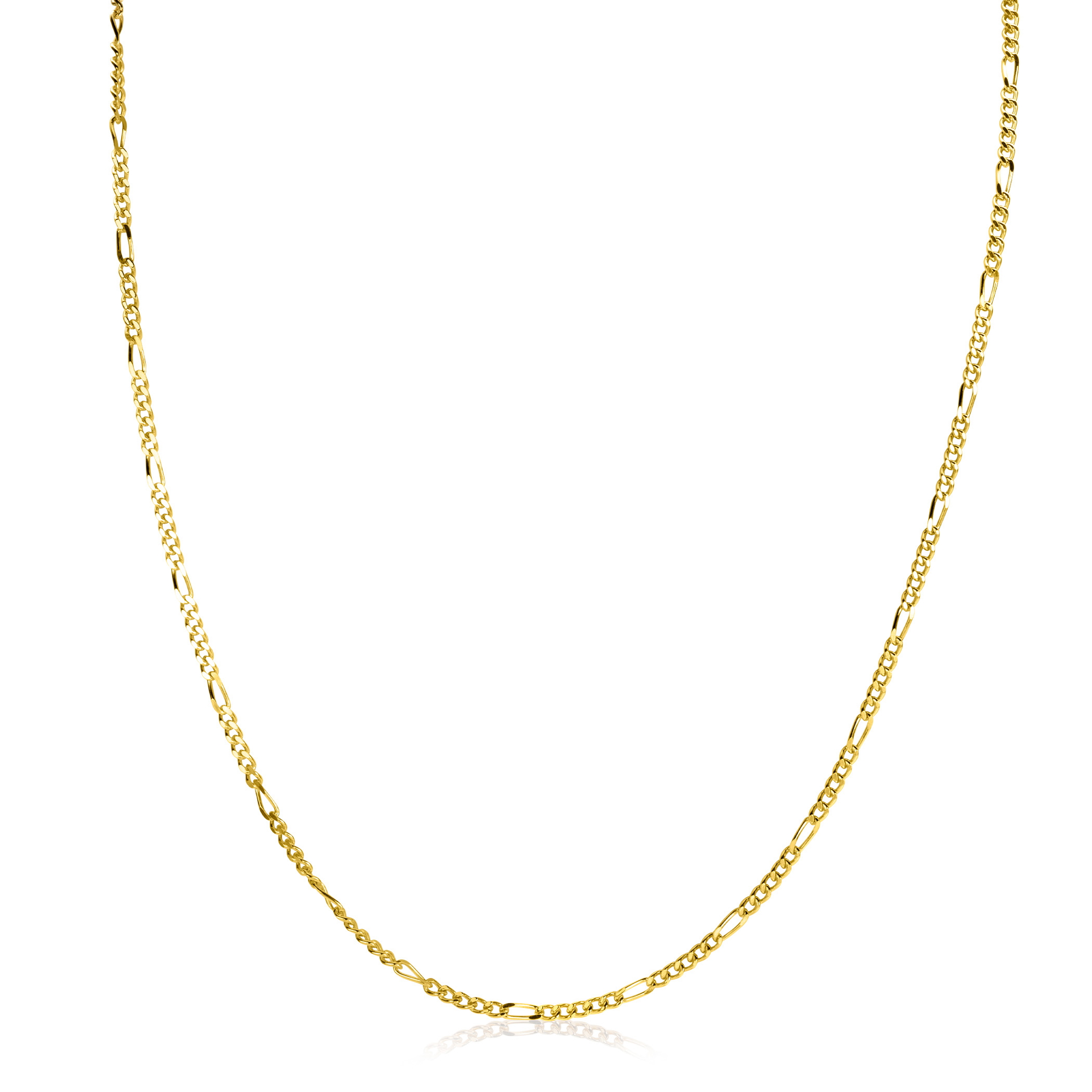 ZINZI zlv. figaro collier 80 cm geel verguld