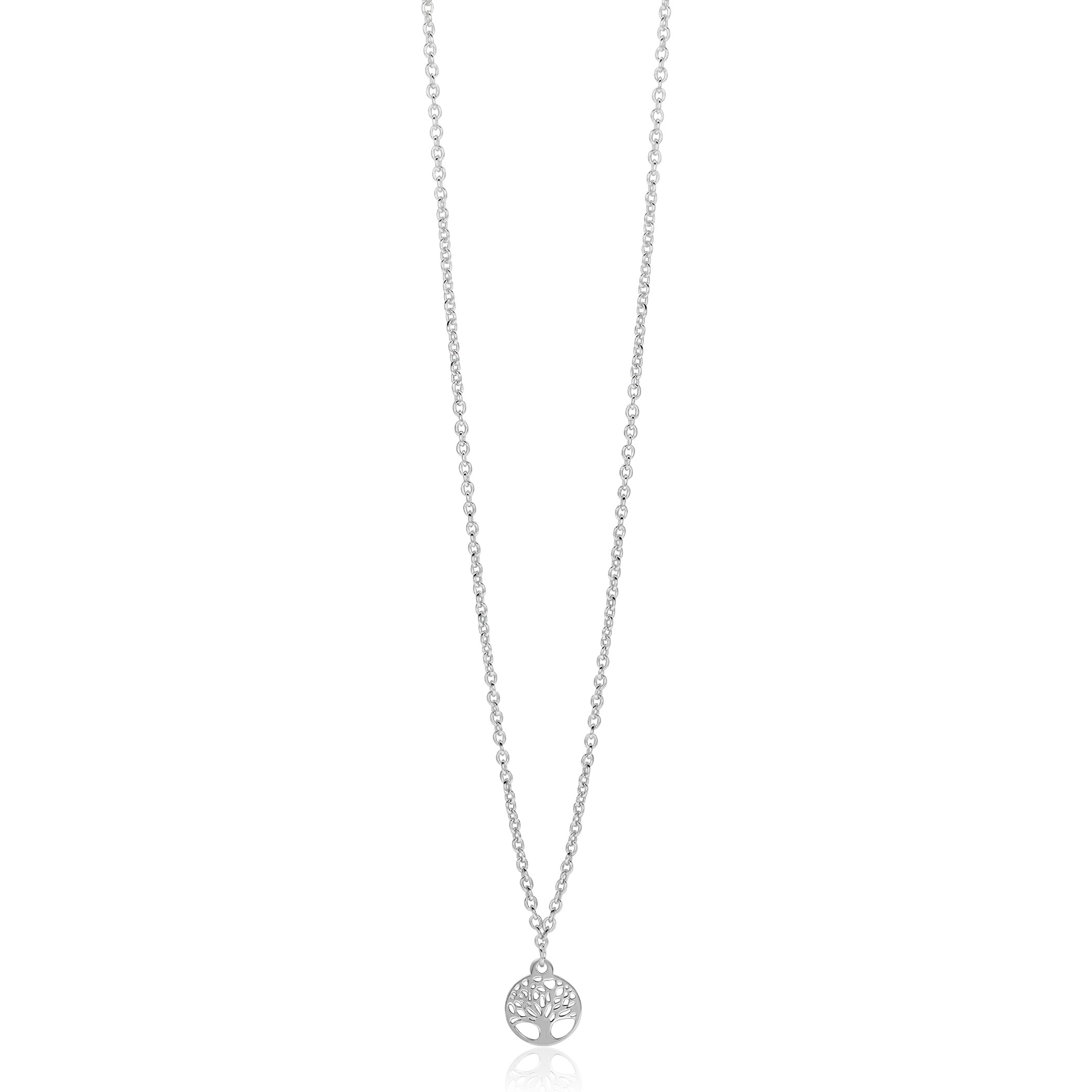 ZINZI zilveren ketting met levensboom hanger 8mm 42-45cm ZIC-BF139

