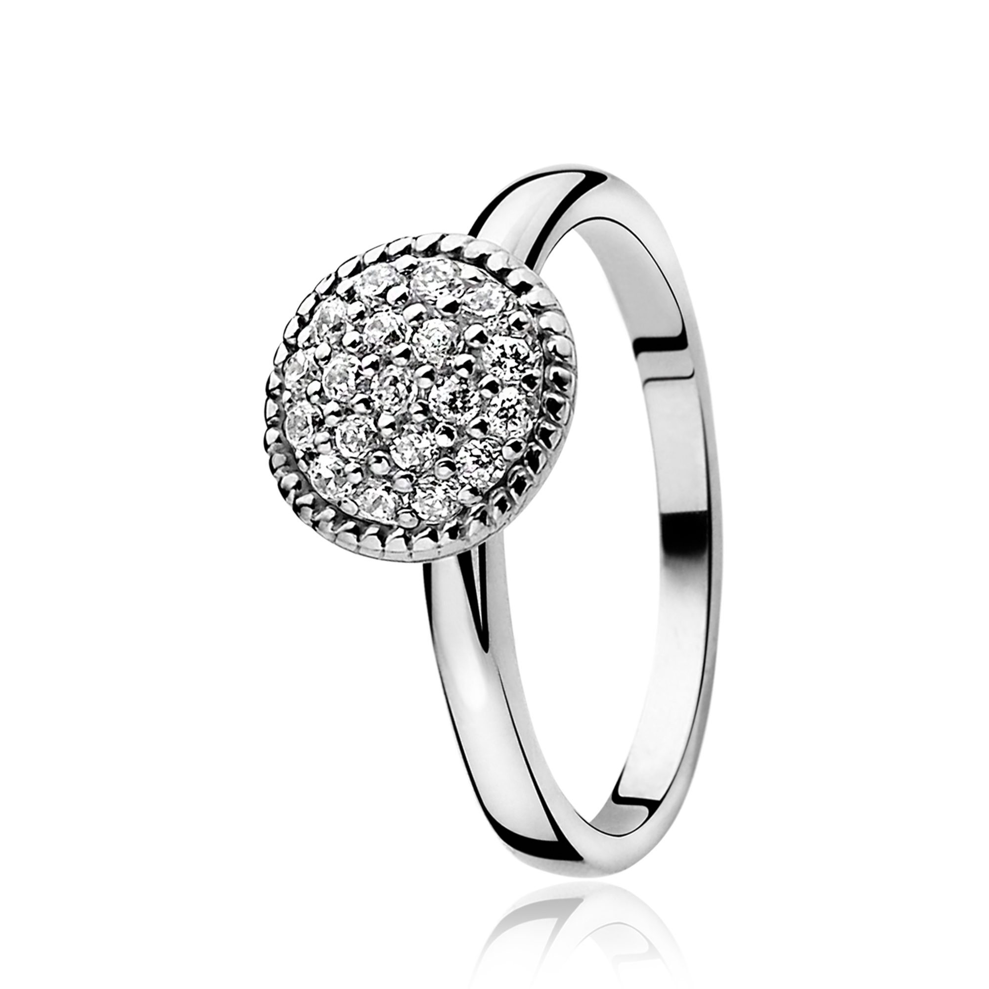 ZINZI silberner Ring weiß ZIR930