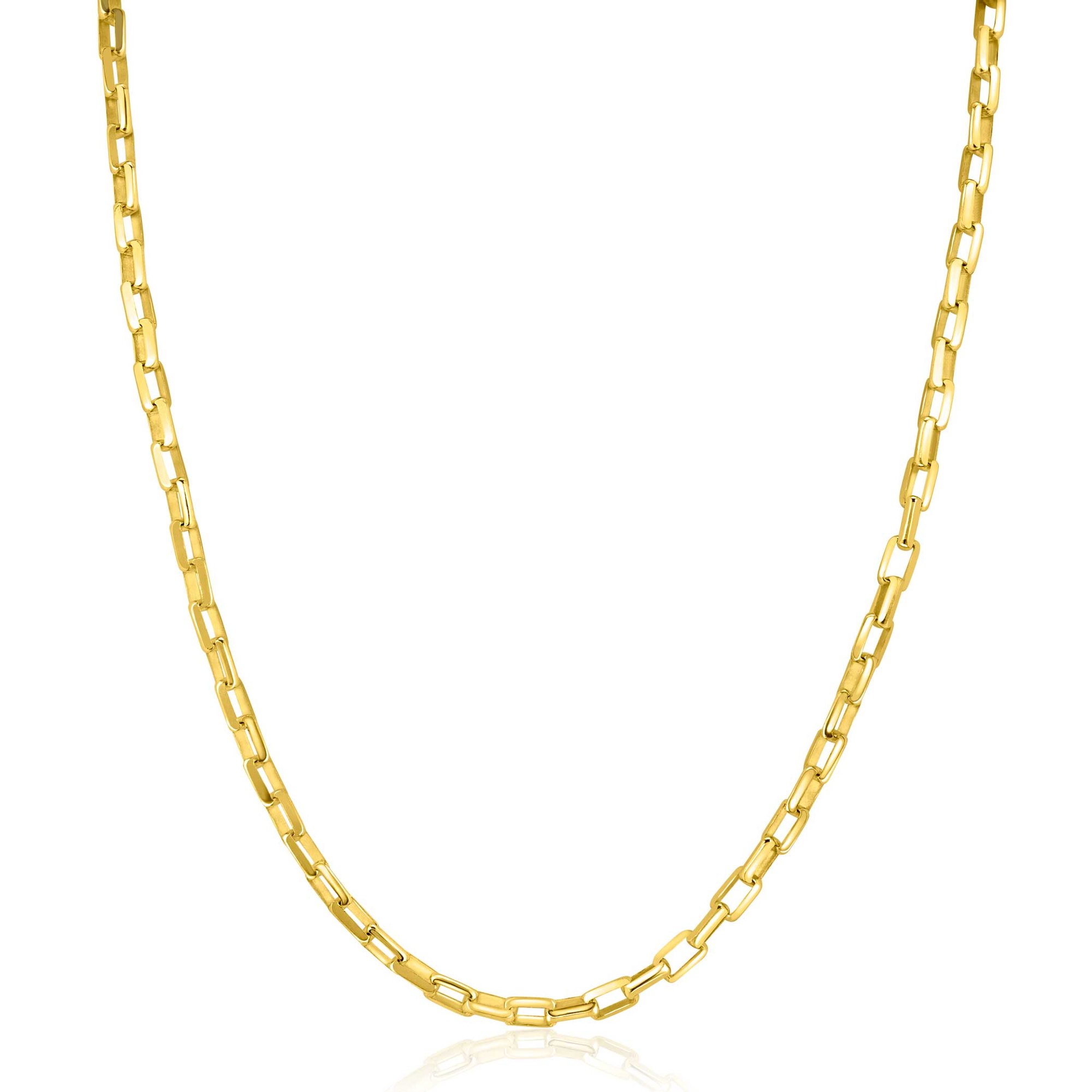 ZINZI vergoldete Silberkette mit venezianischen Gliedern, 3 mm breit, 42-45 cm ZIC2587