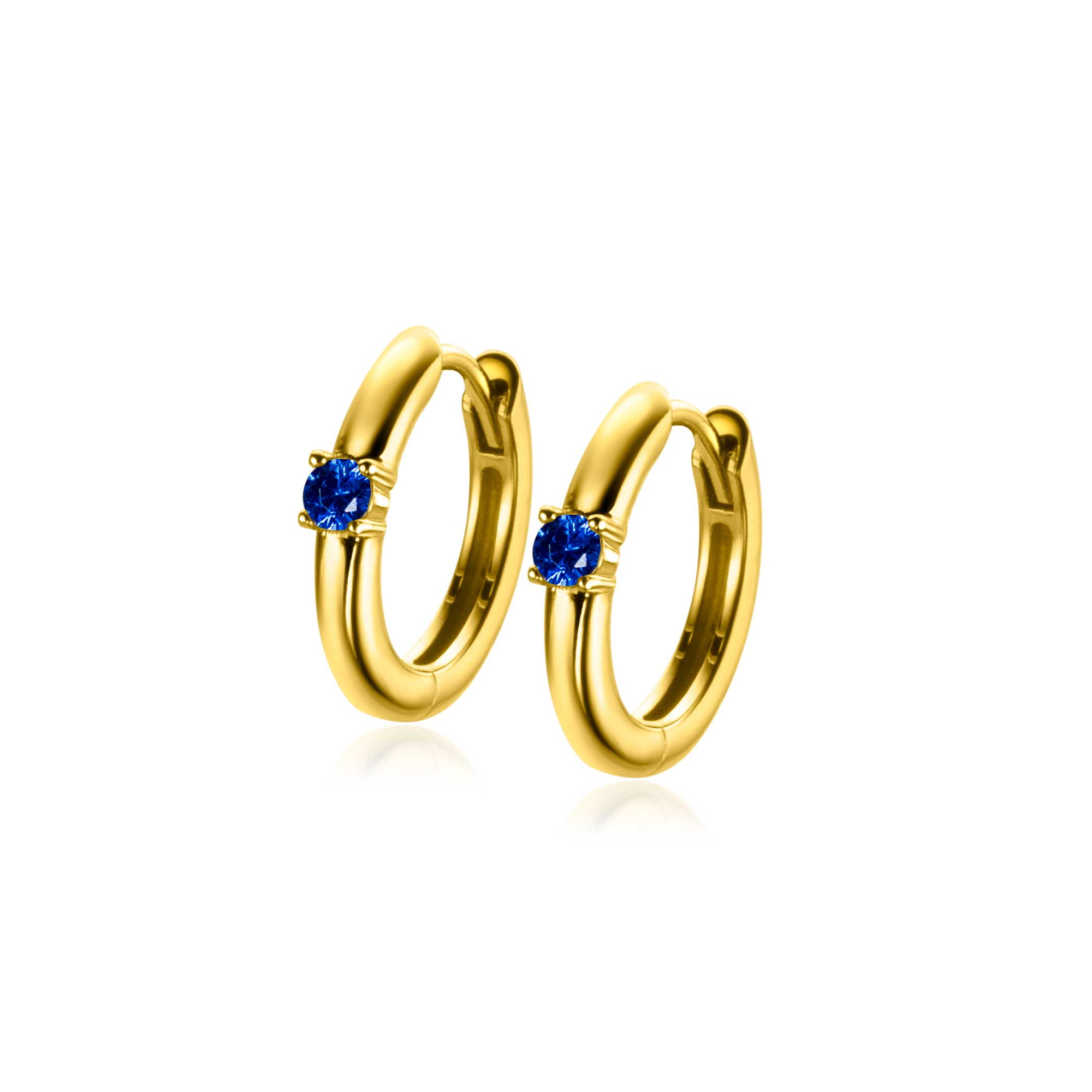 ZINZI zlv. oorringen gg.verg birthstones saffier cz