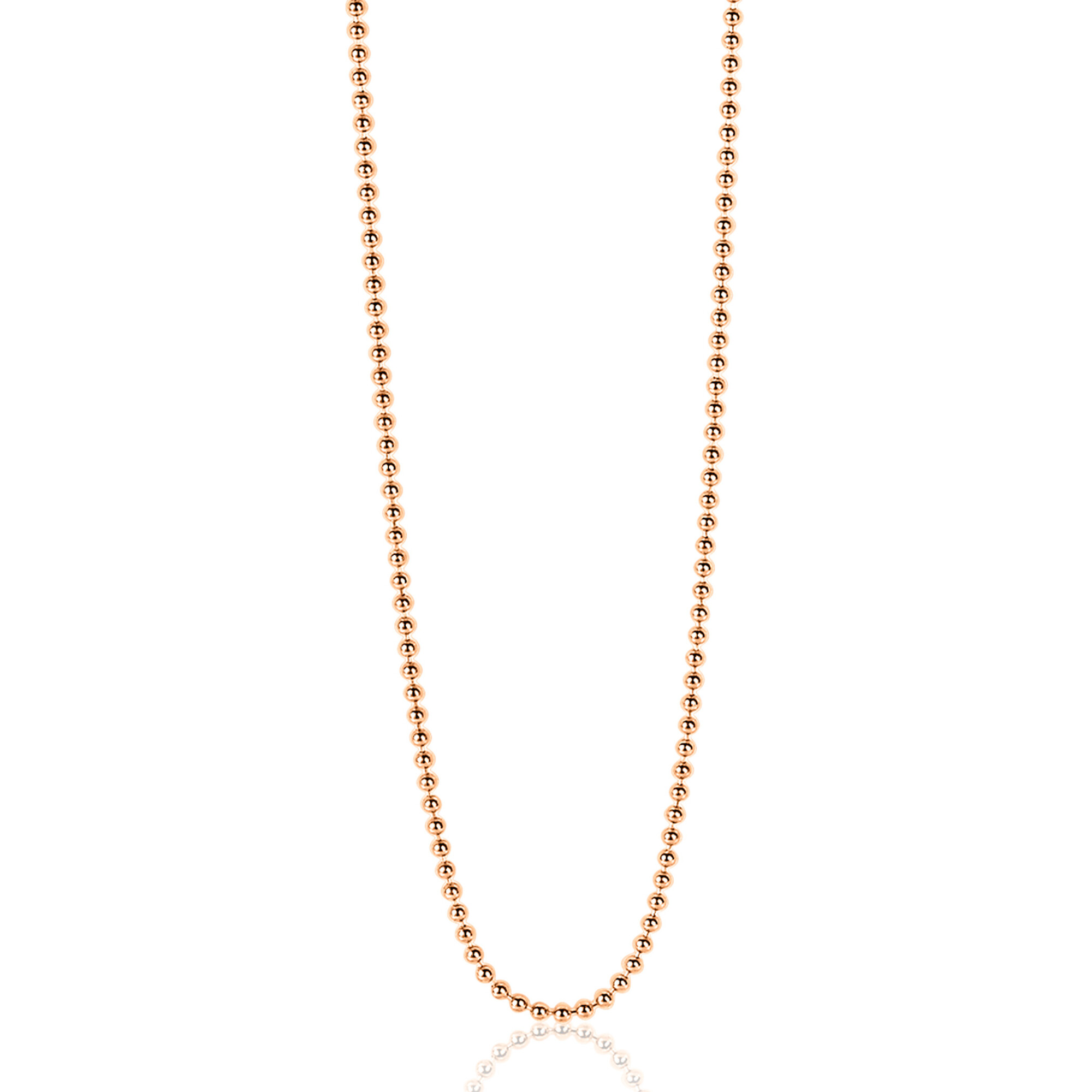42cm ZINZI Rose Gold Plated Sterling Silver Beads Necklace ZILC-B42R