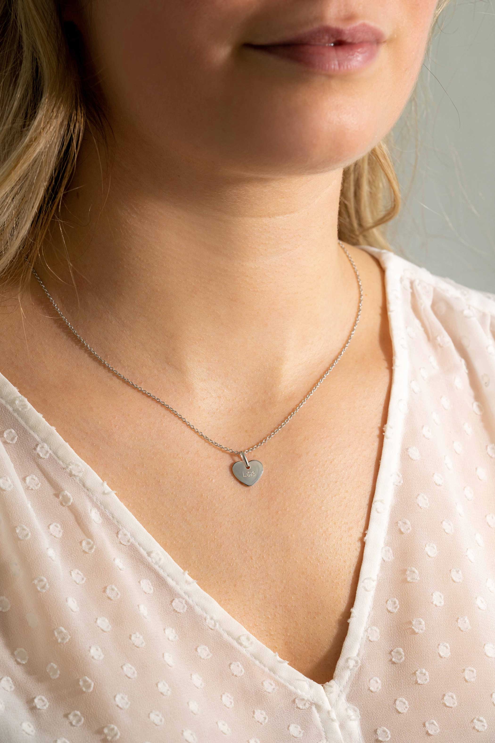 12mm ZINZI Sterling Silver Pendant Shiny Heart to Engrave ZIH2346-12 (excl. necklace)