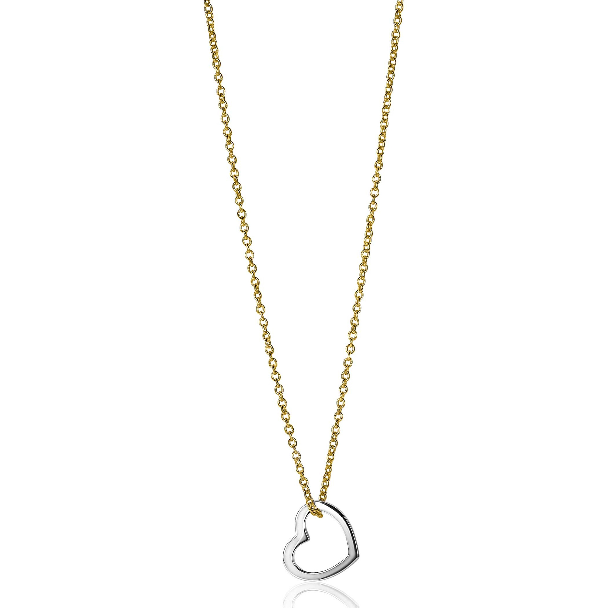 12mm ZINZI Sterling Silver Pendant Open Heart ZIH2197 (excl. necklace)