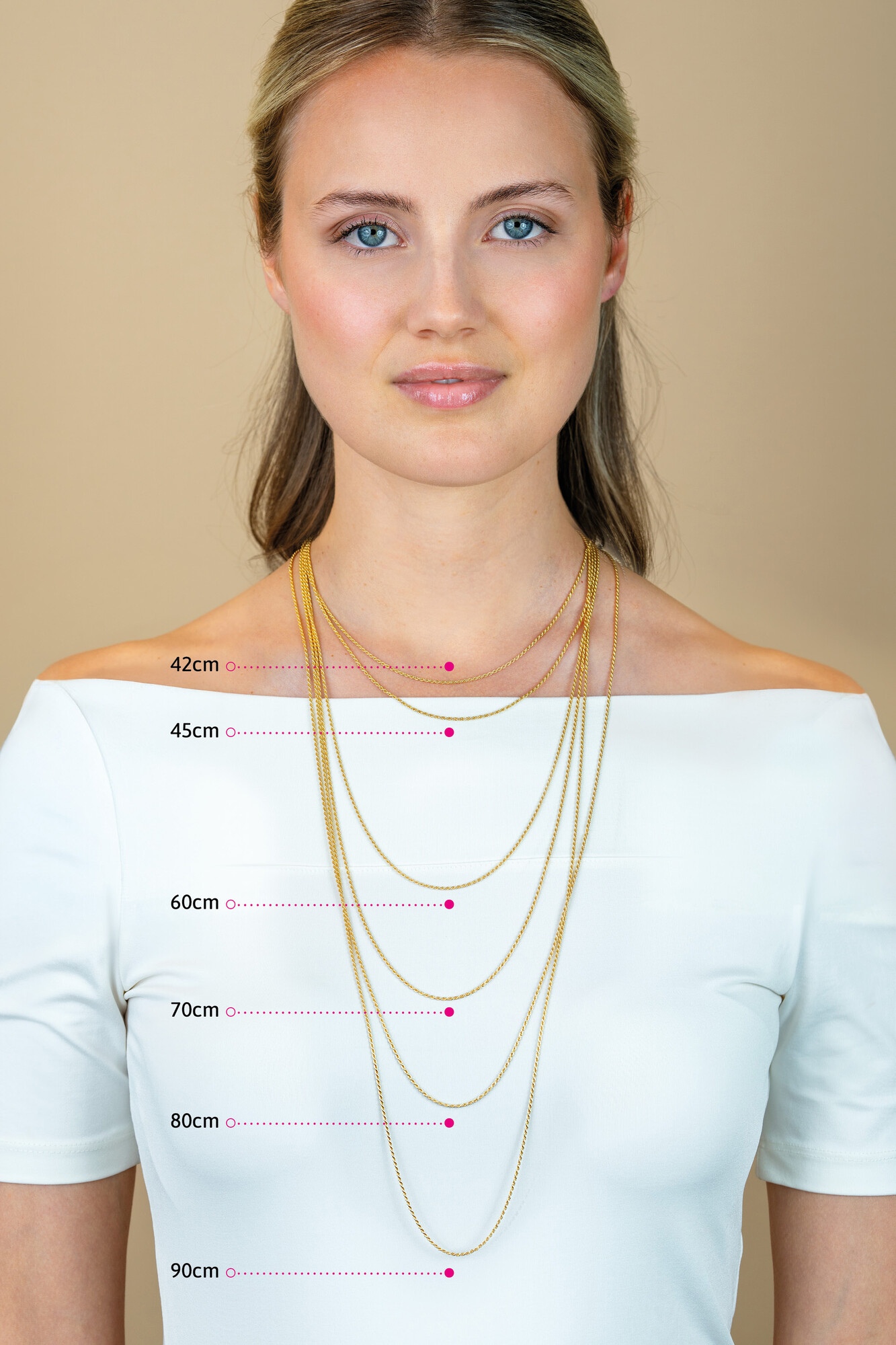 70cm ZINZI zilveren anker ketting geel verguld ZILC-A70G