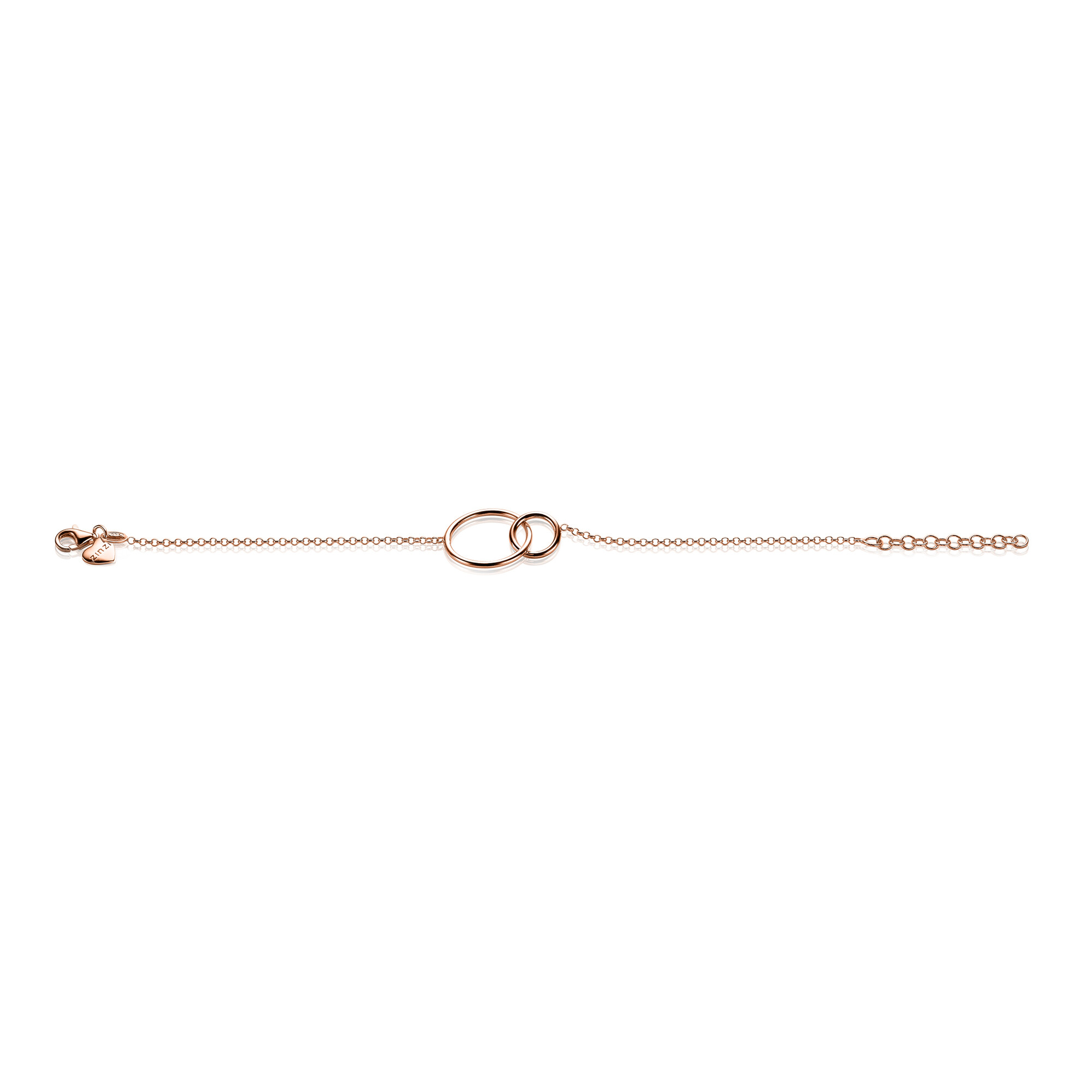ZINZI silbernes Armband rosé vergoldet runde Formen16-19cm ZIA1278R