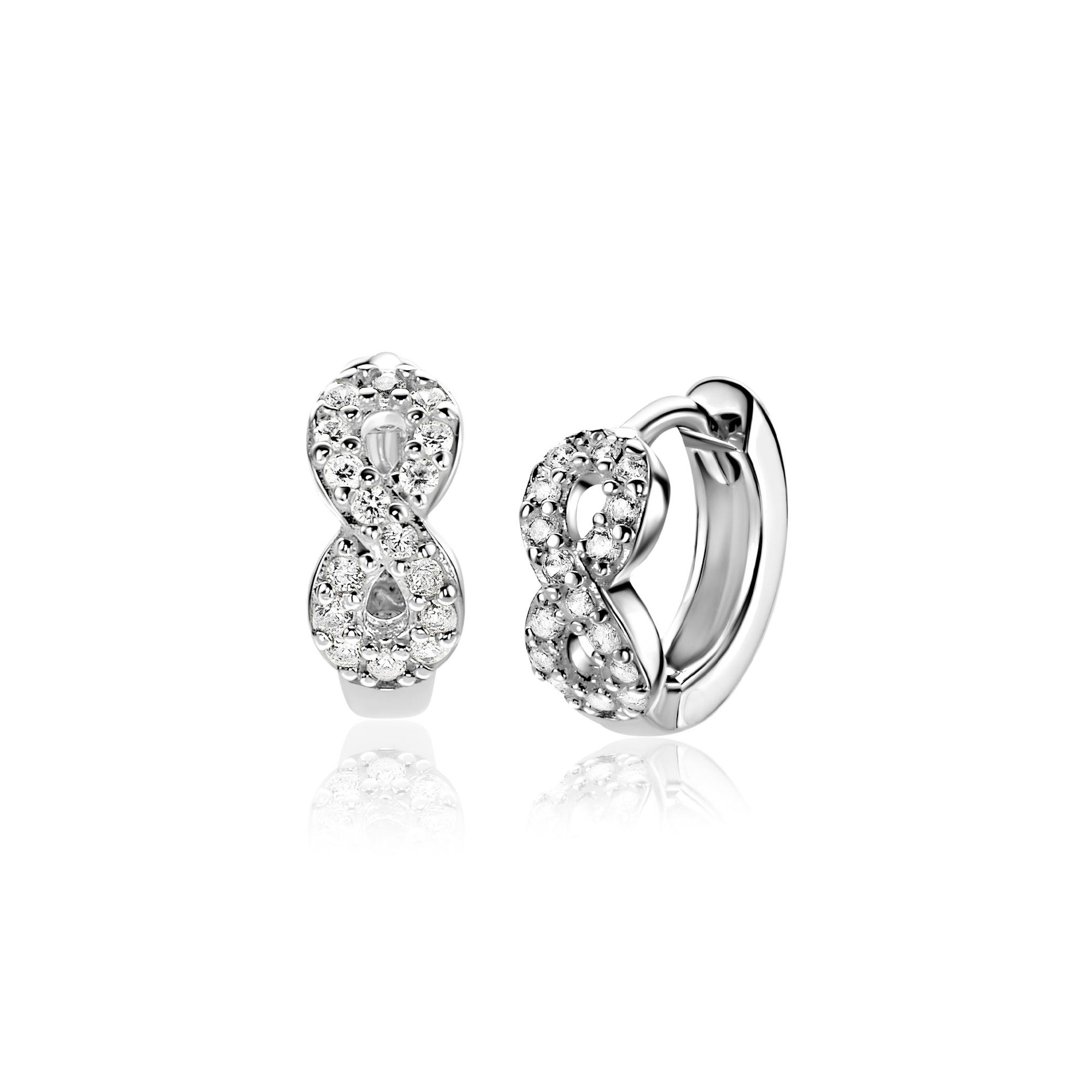 ZINZI zlv. klapcreolen infinity zirconia's 12.5x5mm