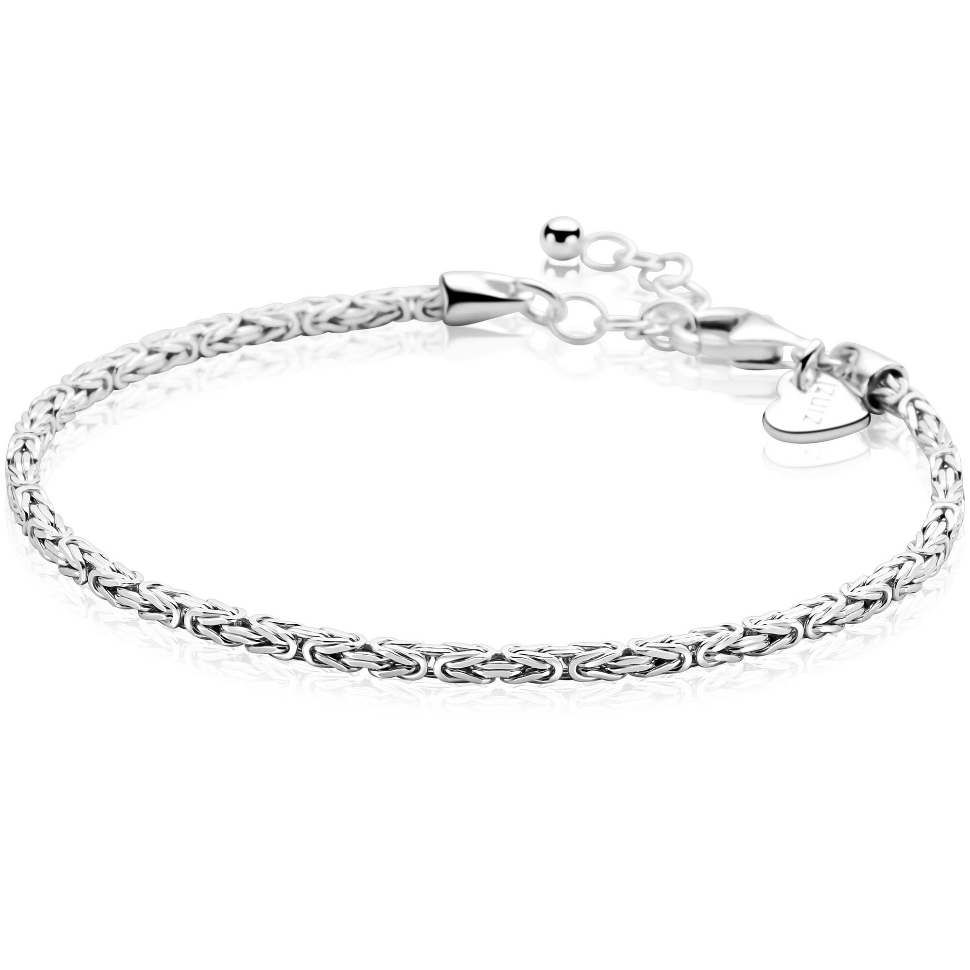 ZINZI zlv. armband koningsschakel massief 2mm