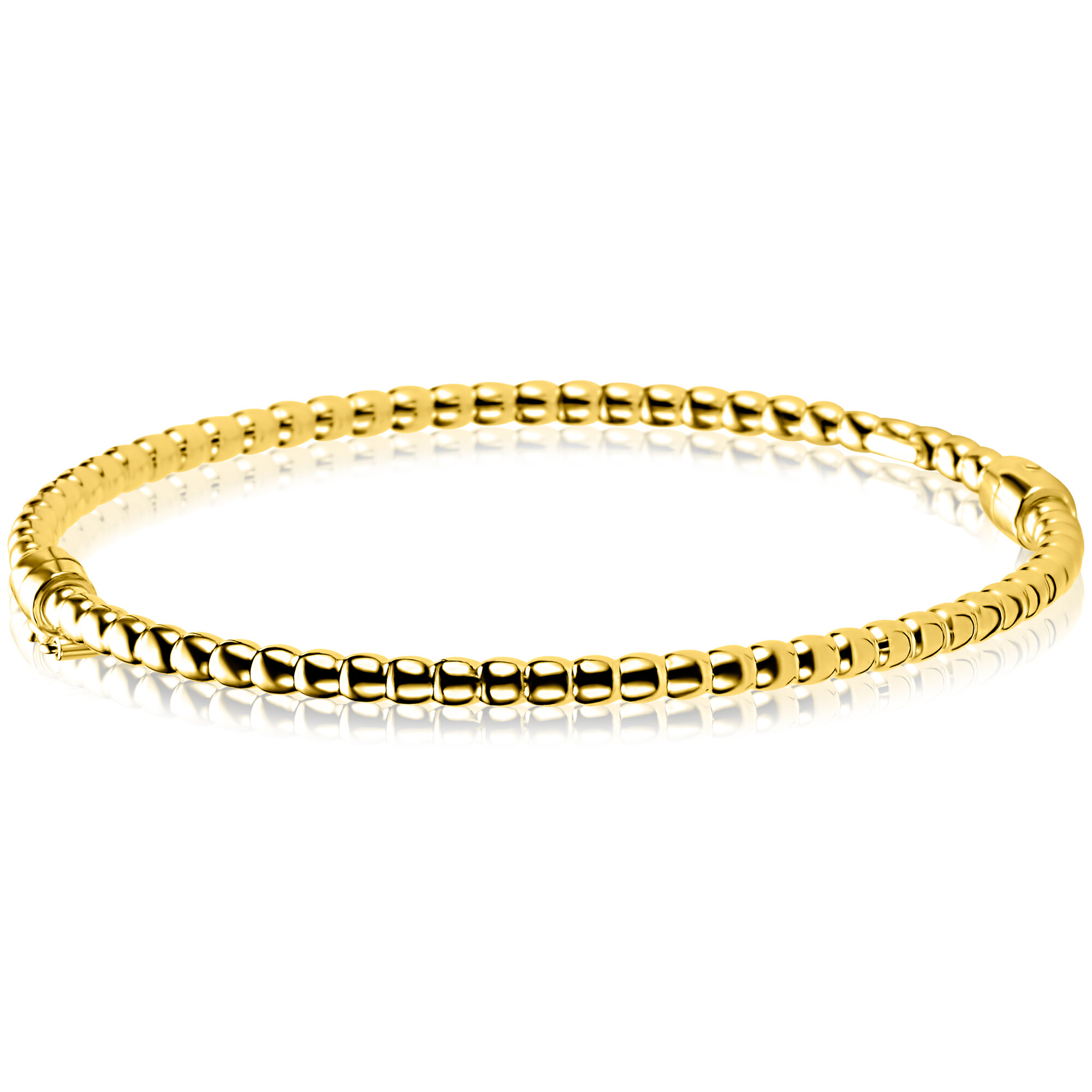 ZINZI zlv. bangle armband gg.verg.bolletjes 3mm