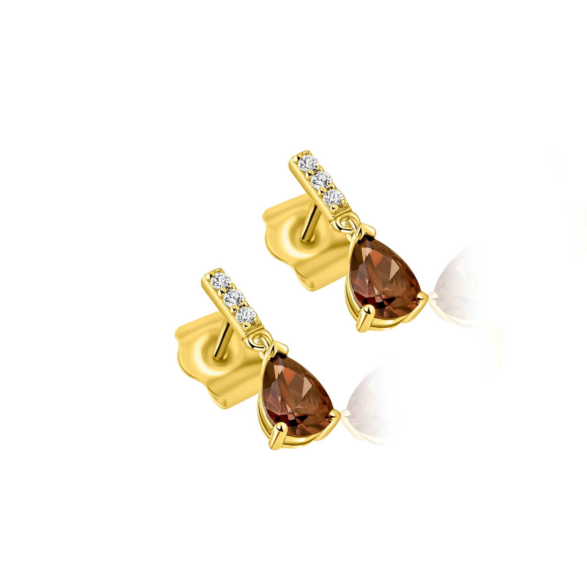 ZINZI zlv. oorstekers peer bruin en zirconia's