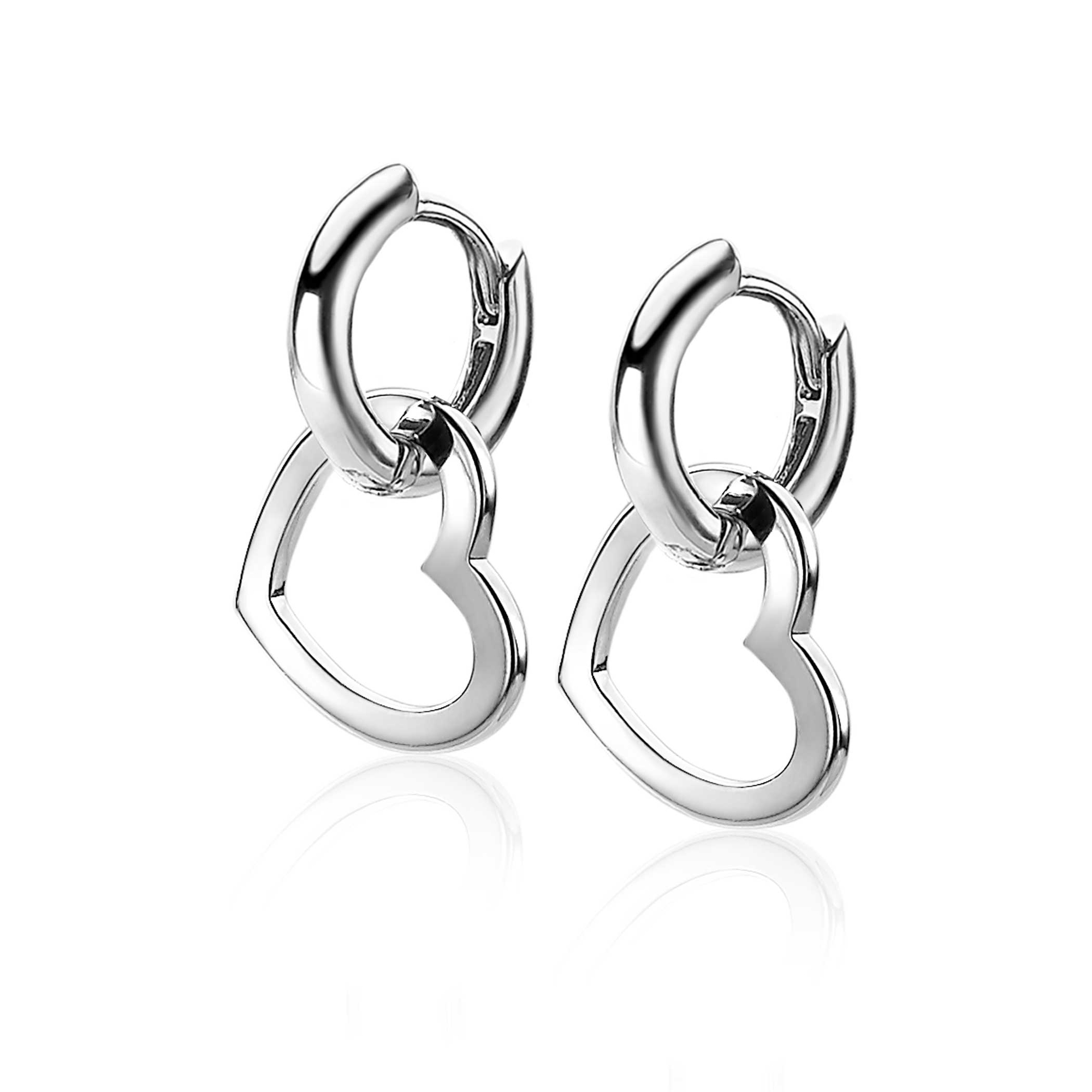 ZINZI silberne Ohrhänger 12mm offen Herzen ZICH2197