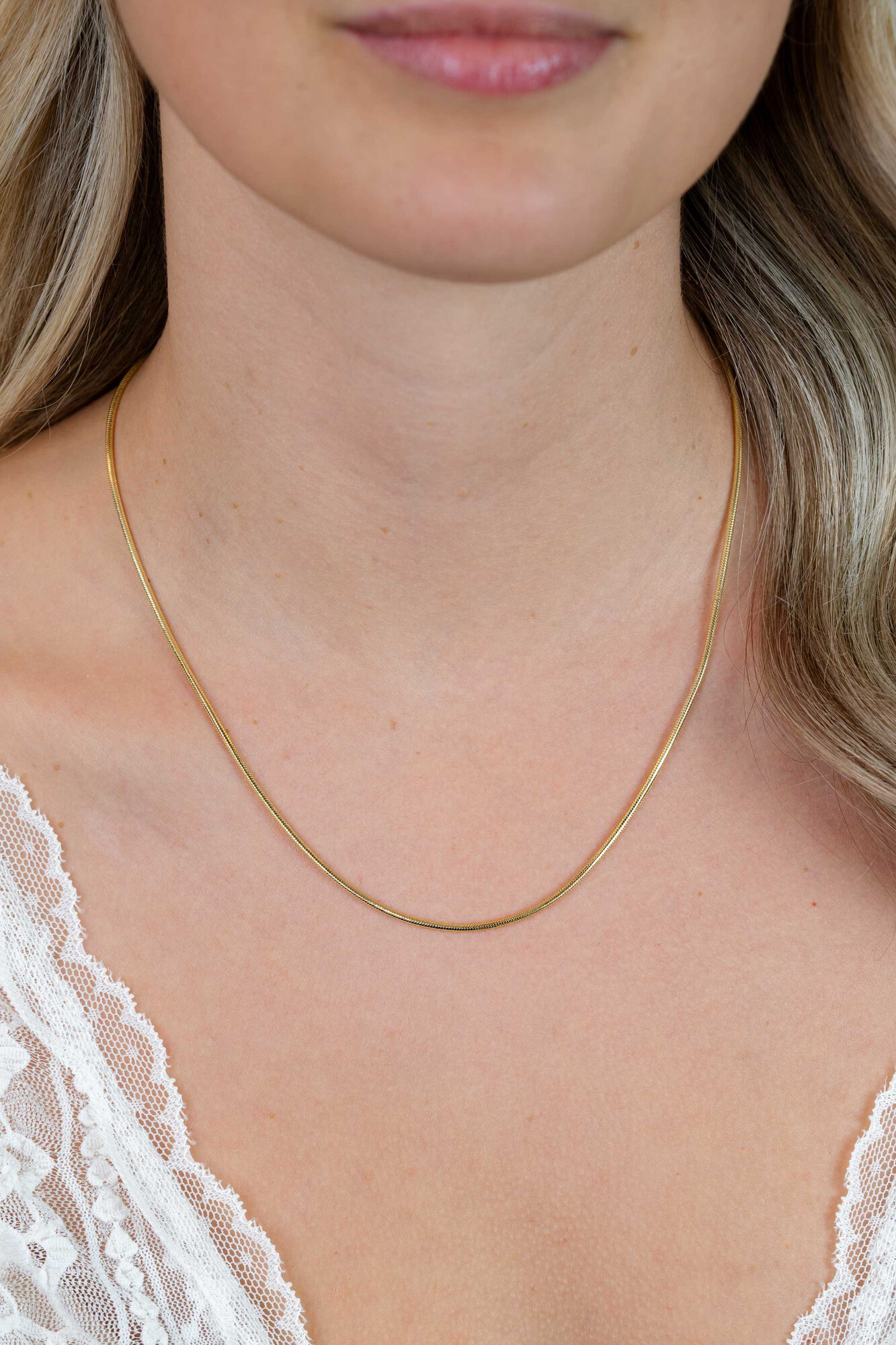 ZINZI zlv. slangencollier 1.5mm 45cm gg.verguld