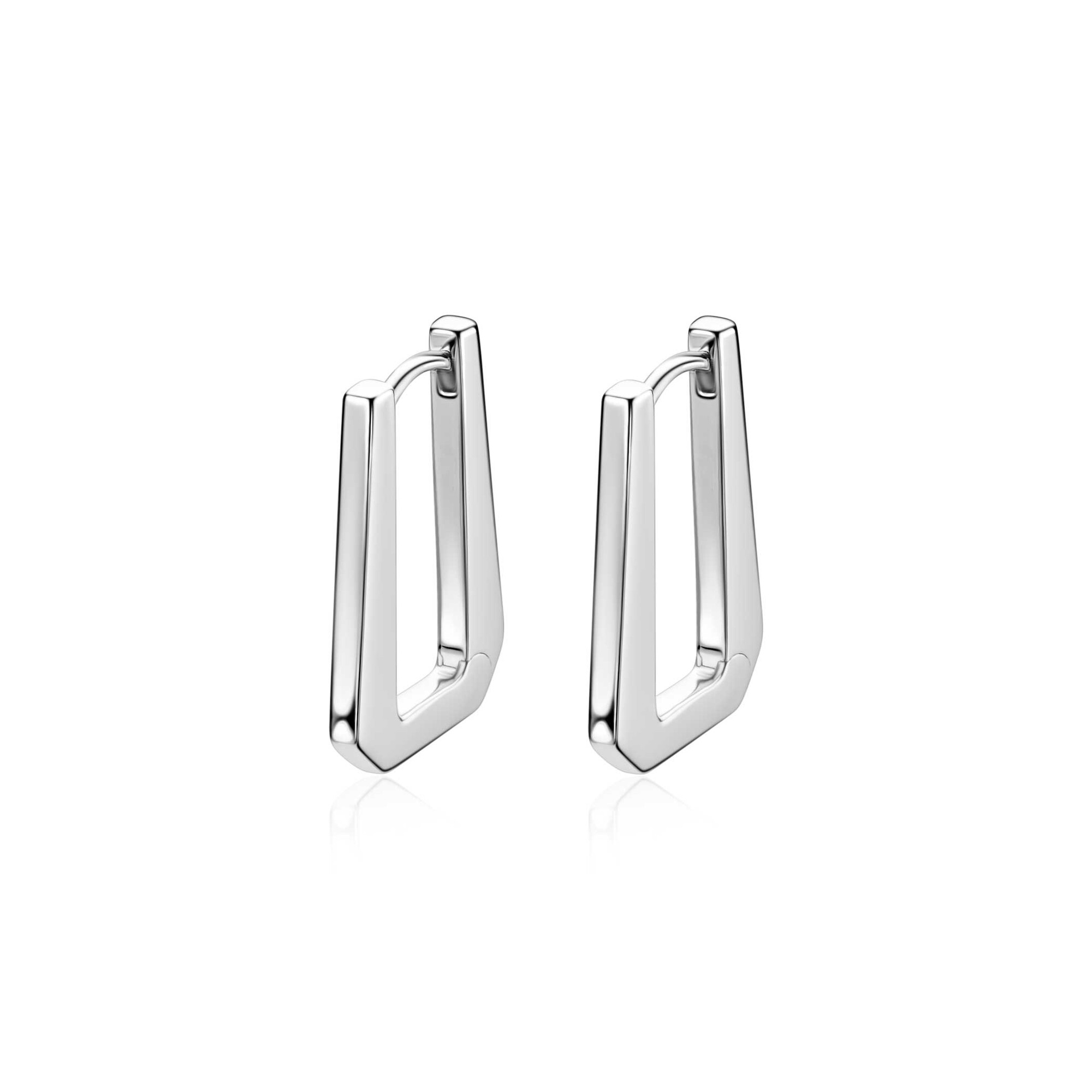 ZINZI zlv. oorringen strak rechthoek 19.5x2mm