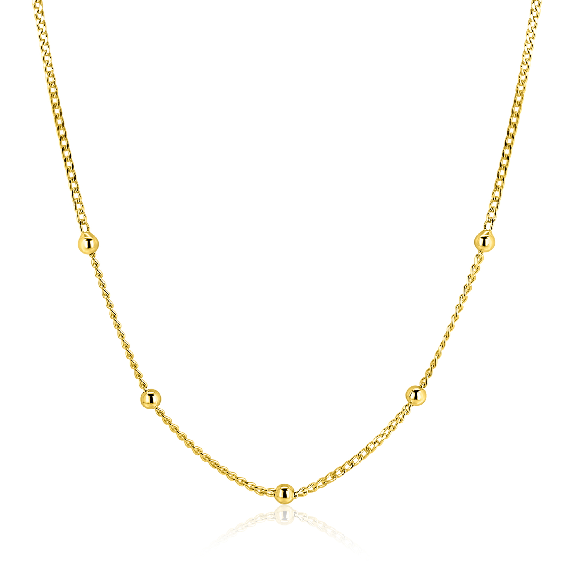 ZINZI zlv. collier gg.verg.gourmet en bolletjes 42+3