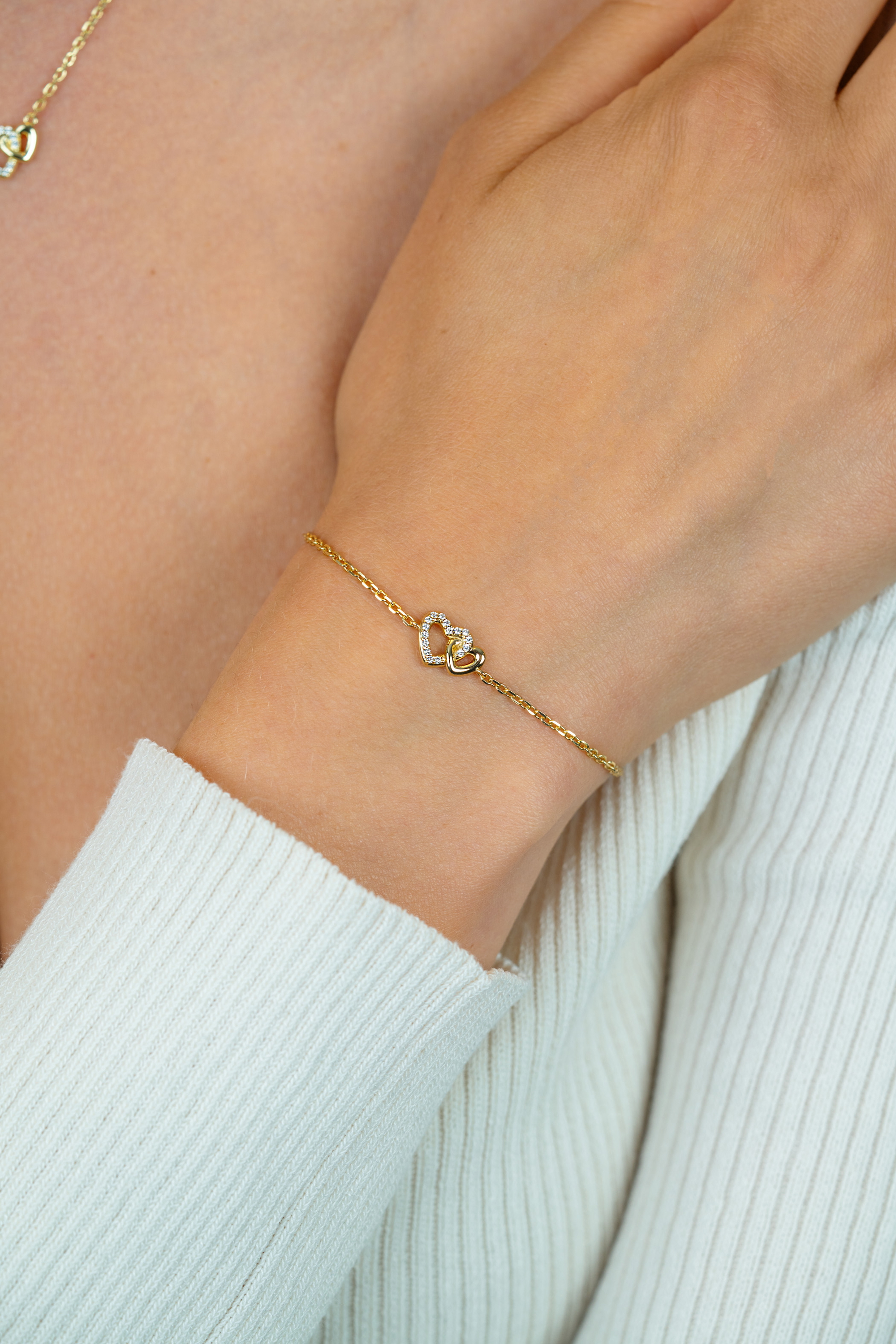 ZINZI zlv.armband gg.verg.2 harten verbonden 1xzirc