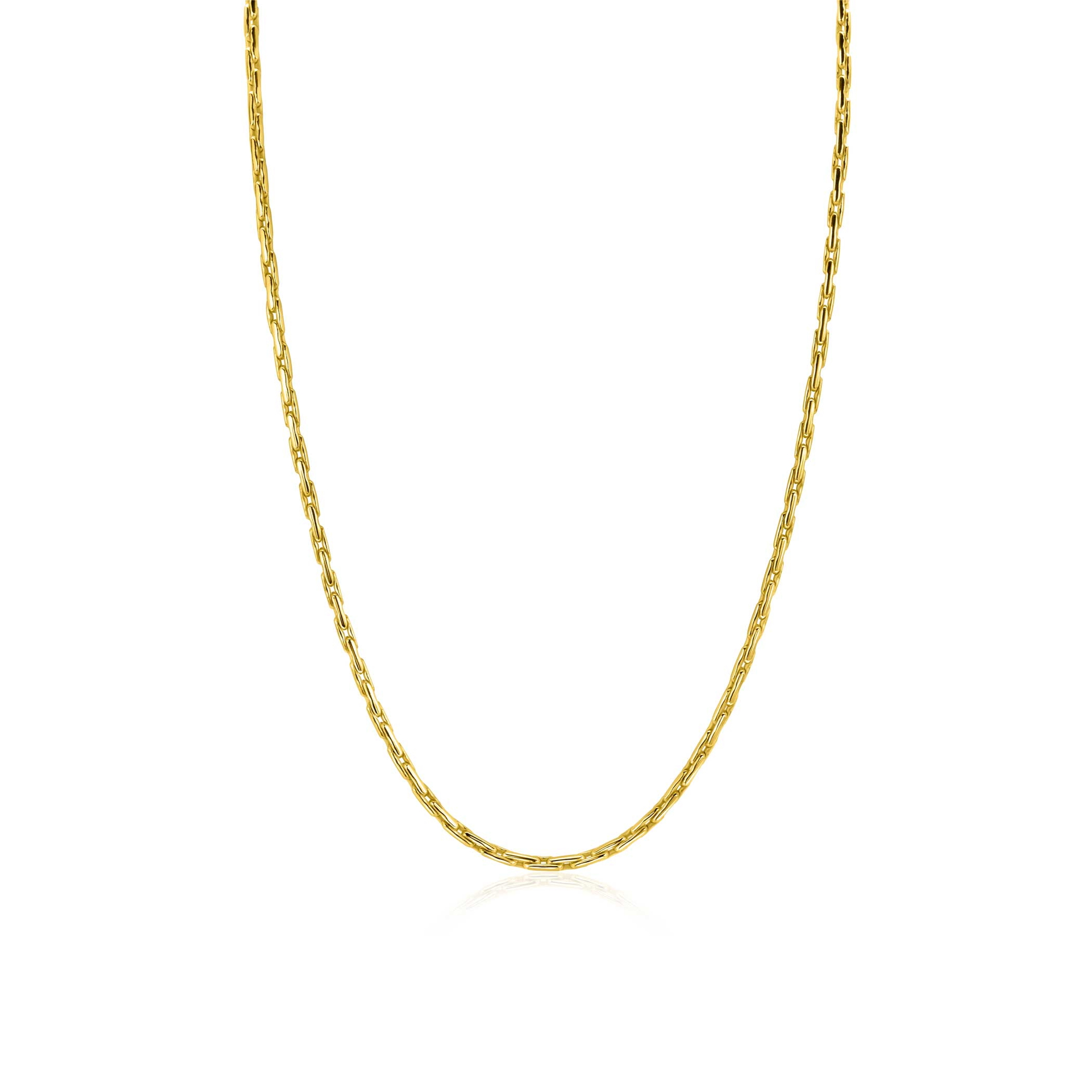 ZINZI gold plated silver link necklace 2.3mm wide 43-45cm ZIC2648G