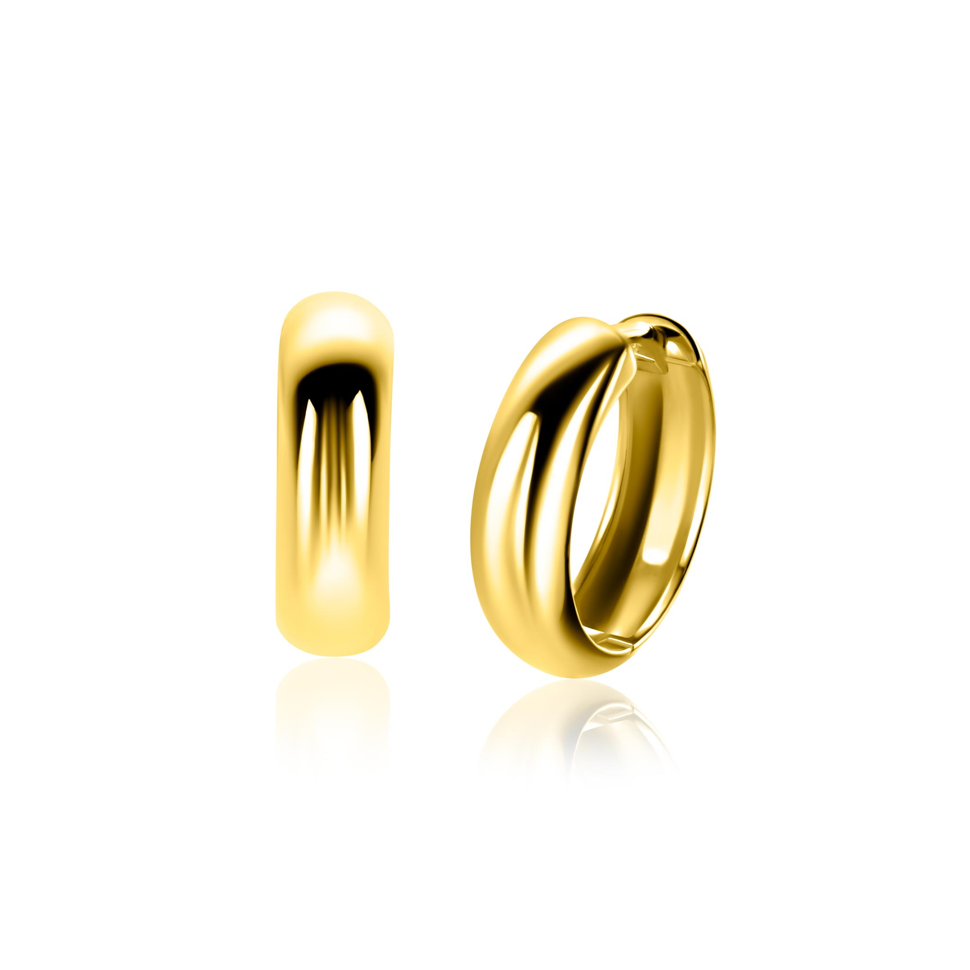 ZINZI zlv. klapcreolen gg.verg. half rond 17.0x5.0mm