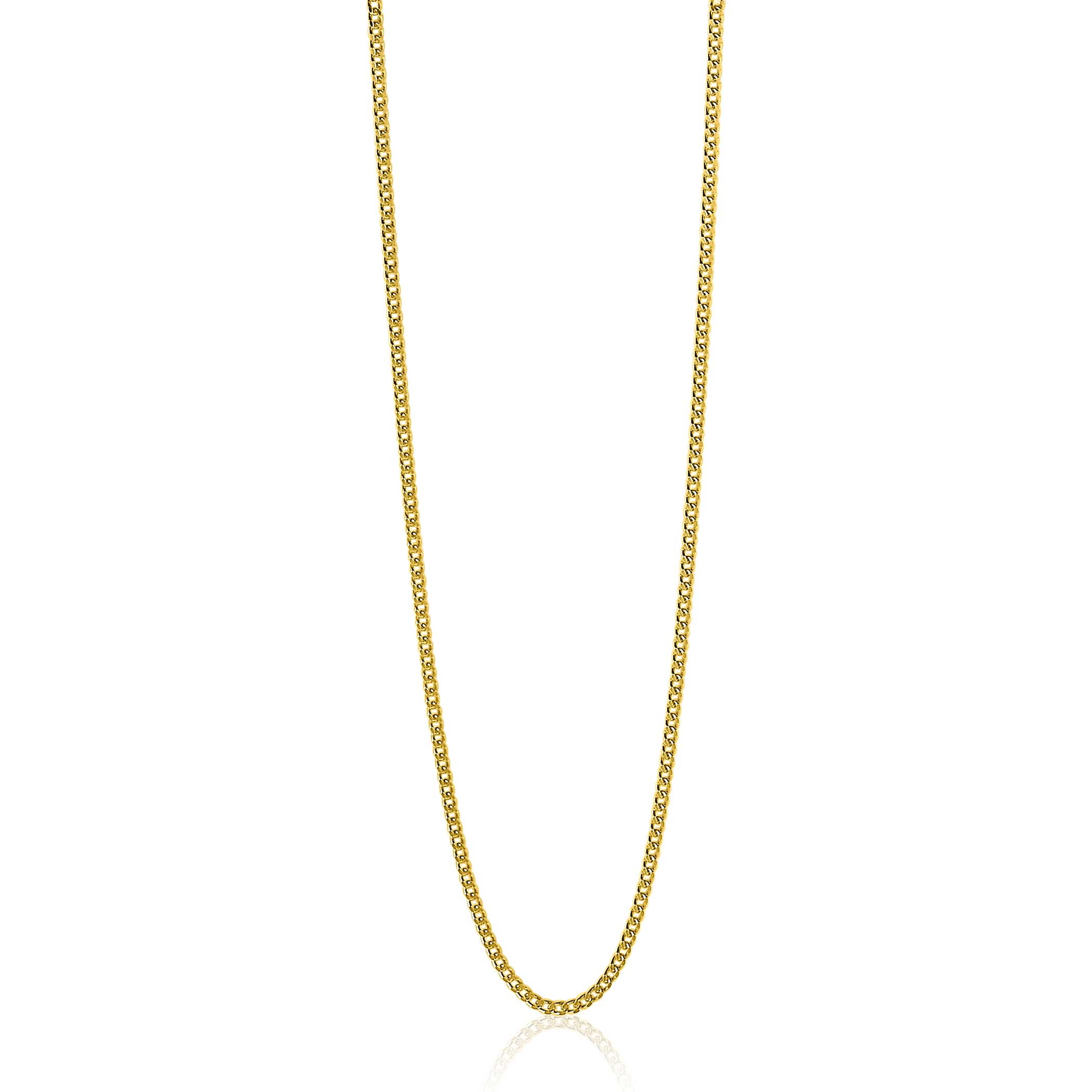 ZINZI zlv. gourmet collier 42 cm geel verguld