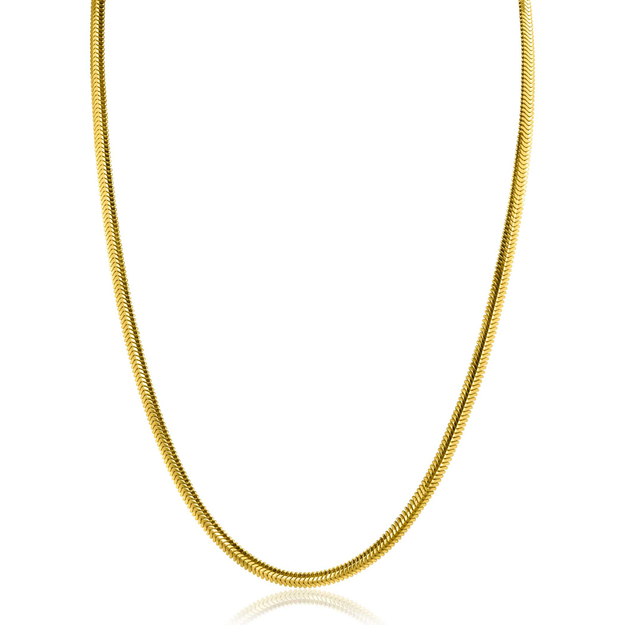 ZINZI zlv. collier gg.verg.platte slang 3.3mm 43+2cm