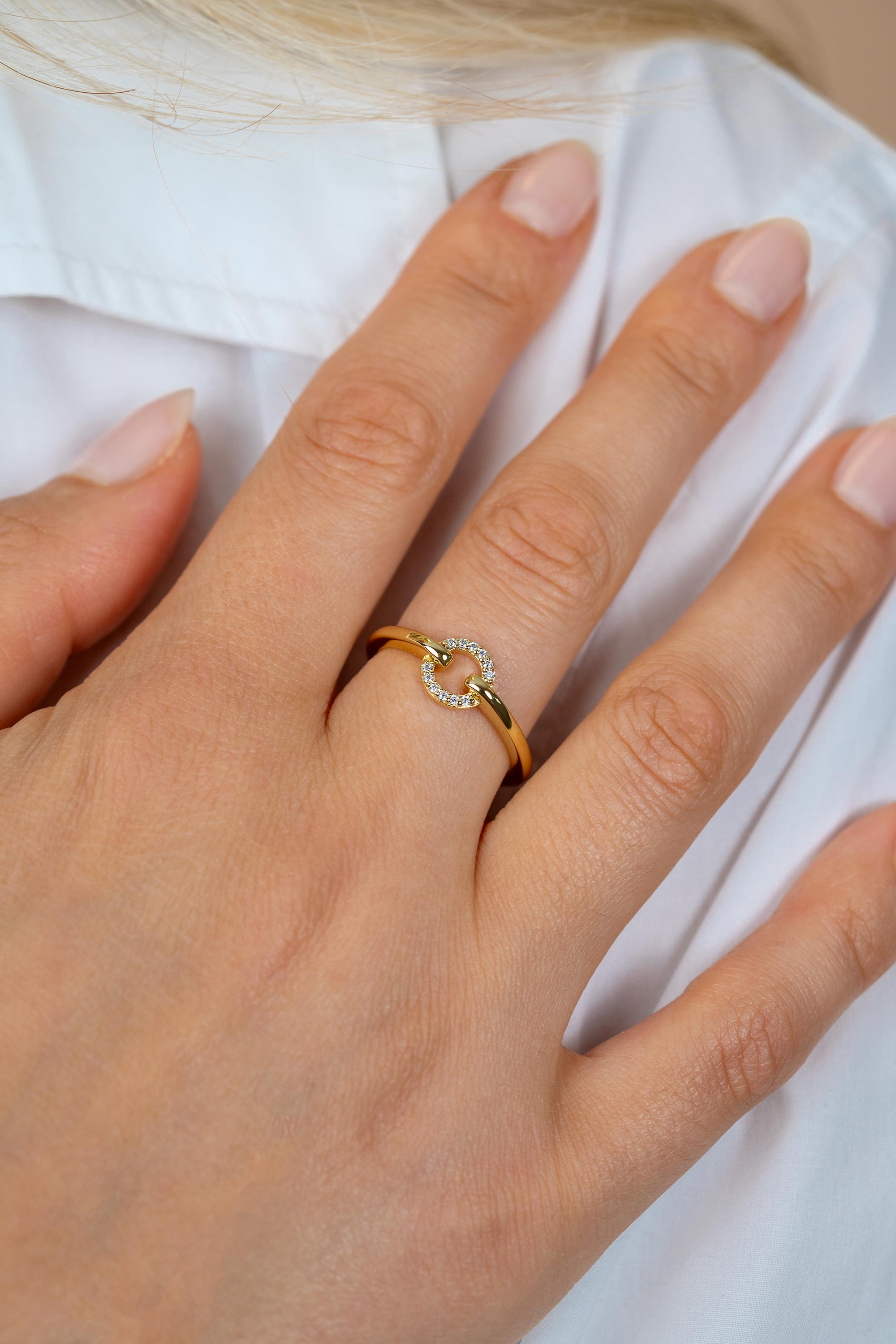 ZINZI zlv. ring gg.verg. open rondje zirconia's mt.62
