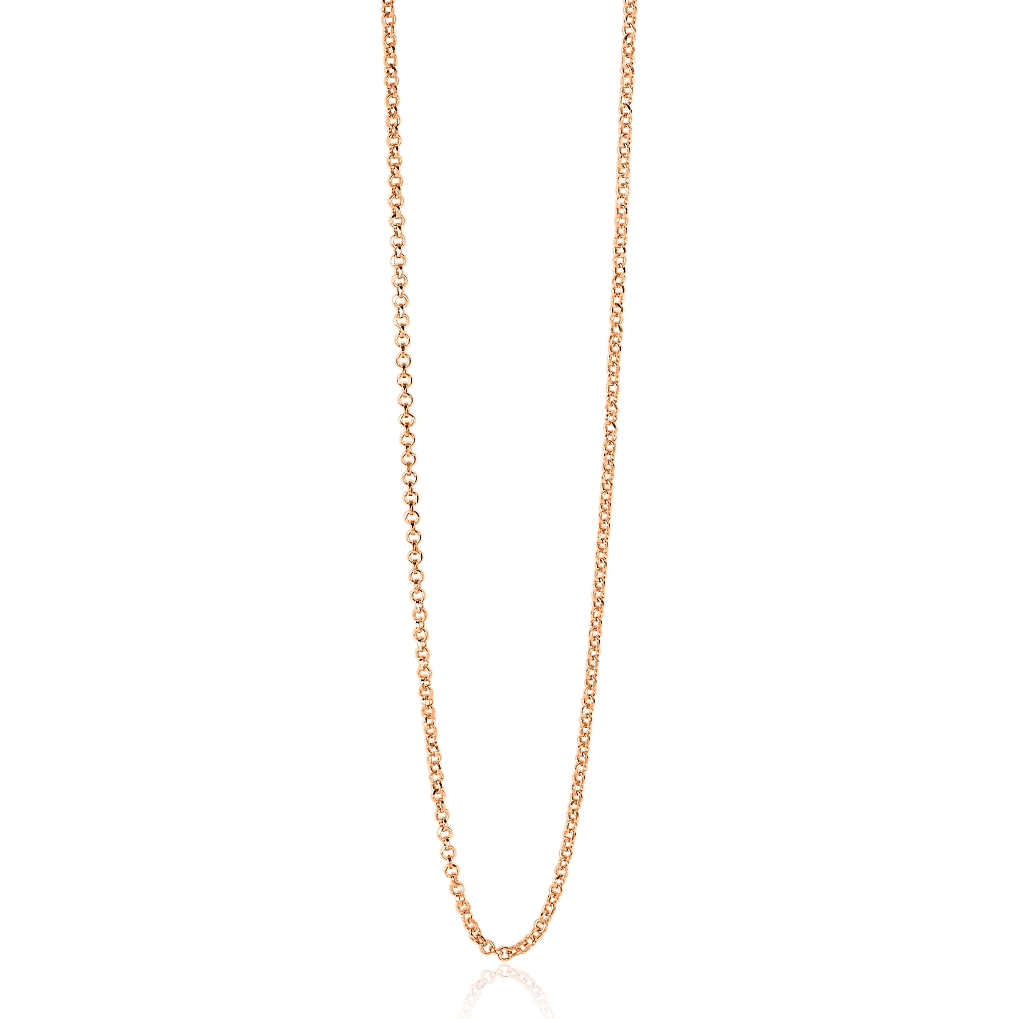 ZINZI zlv. jasseron collier 90 cm rosé verguld