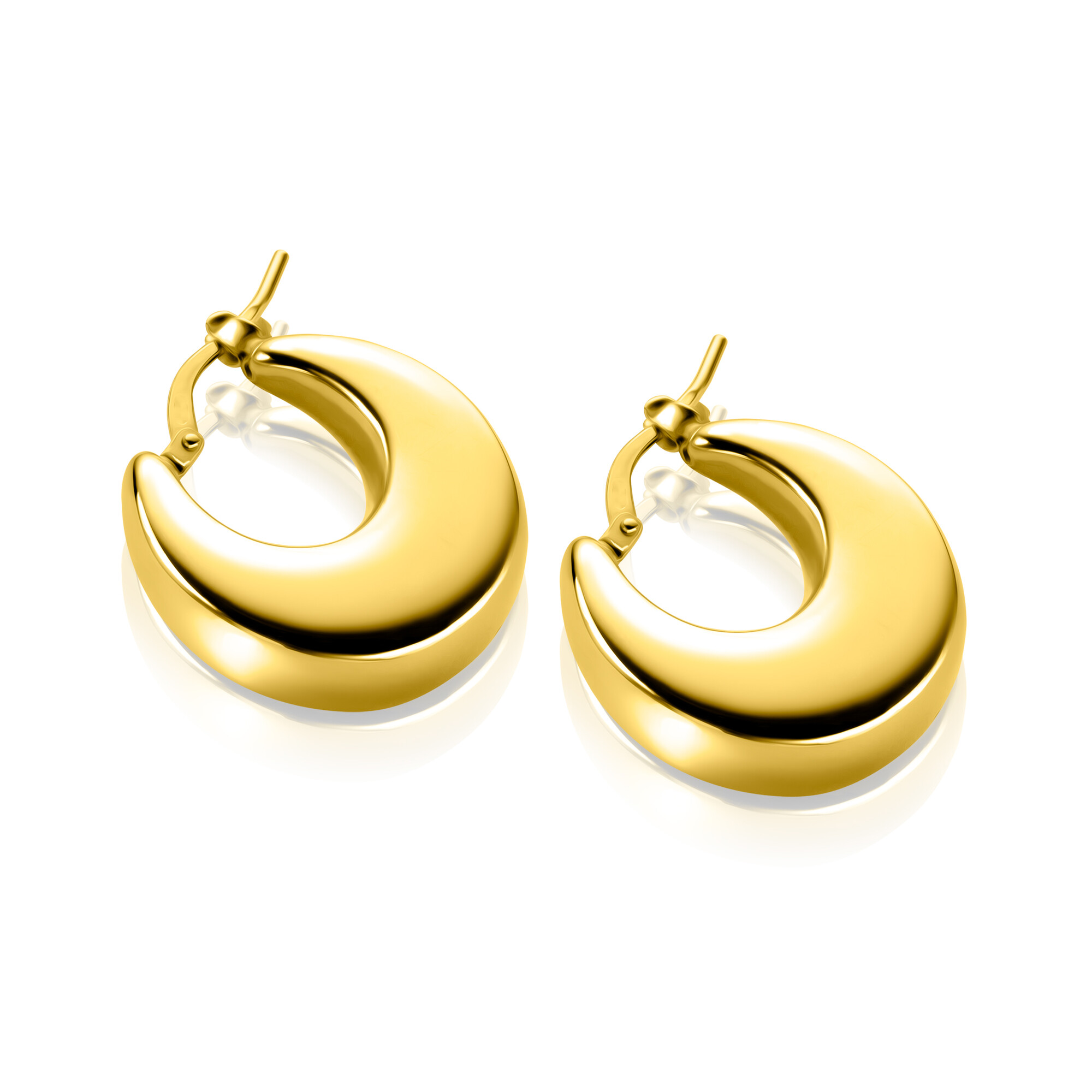 ZINZI zlv. oorringen gg.verg.rond aflopend 22x7.2mm