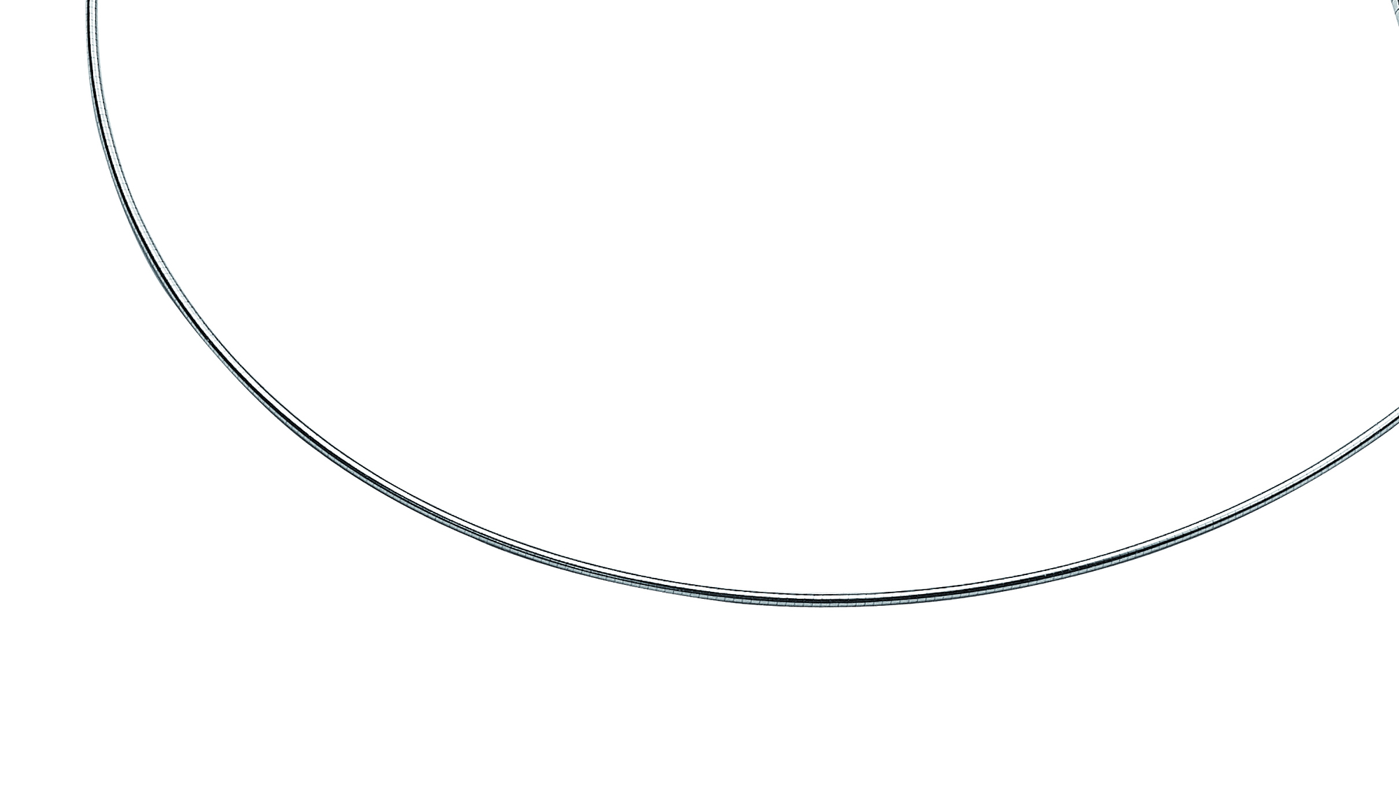 43cm Zinzi silberne omega Halskette 1mm breit ZIOM1-43