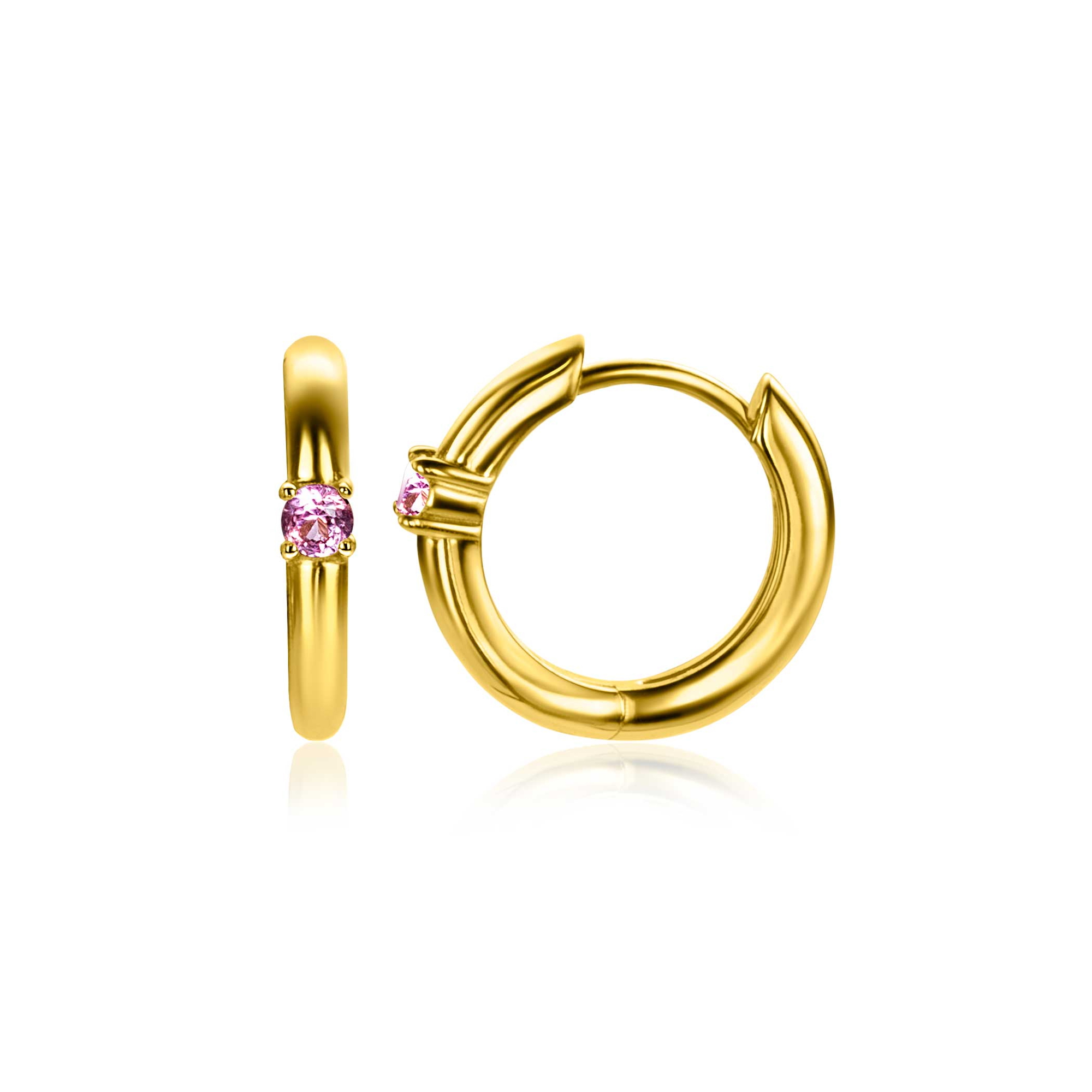 ZINZI zlv.oorringen gg.verg birthstones toermalijn cz