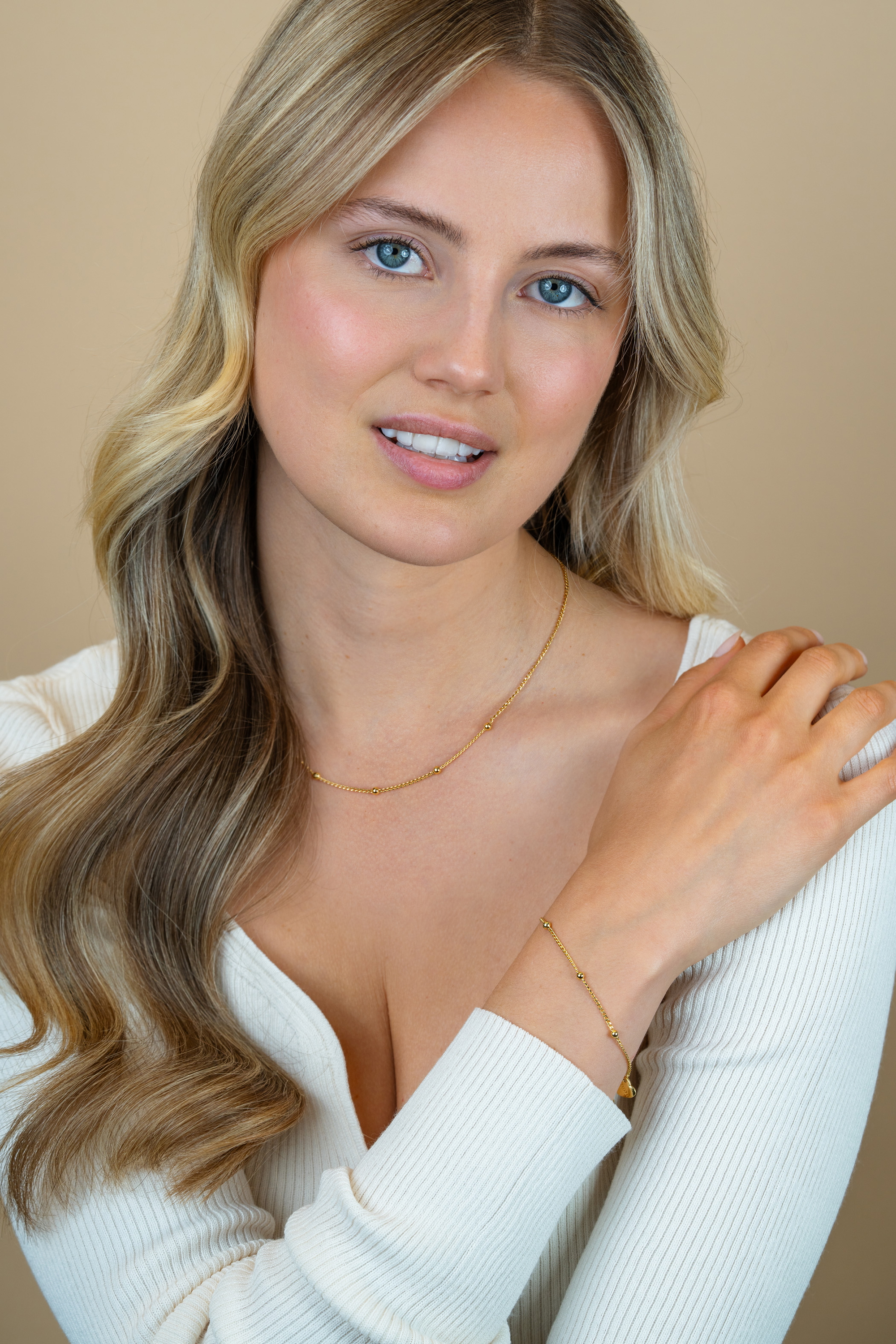 ZINZI zlv. collier gg.verg.gourmet en bolletjes 42+3