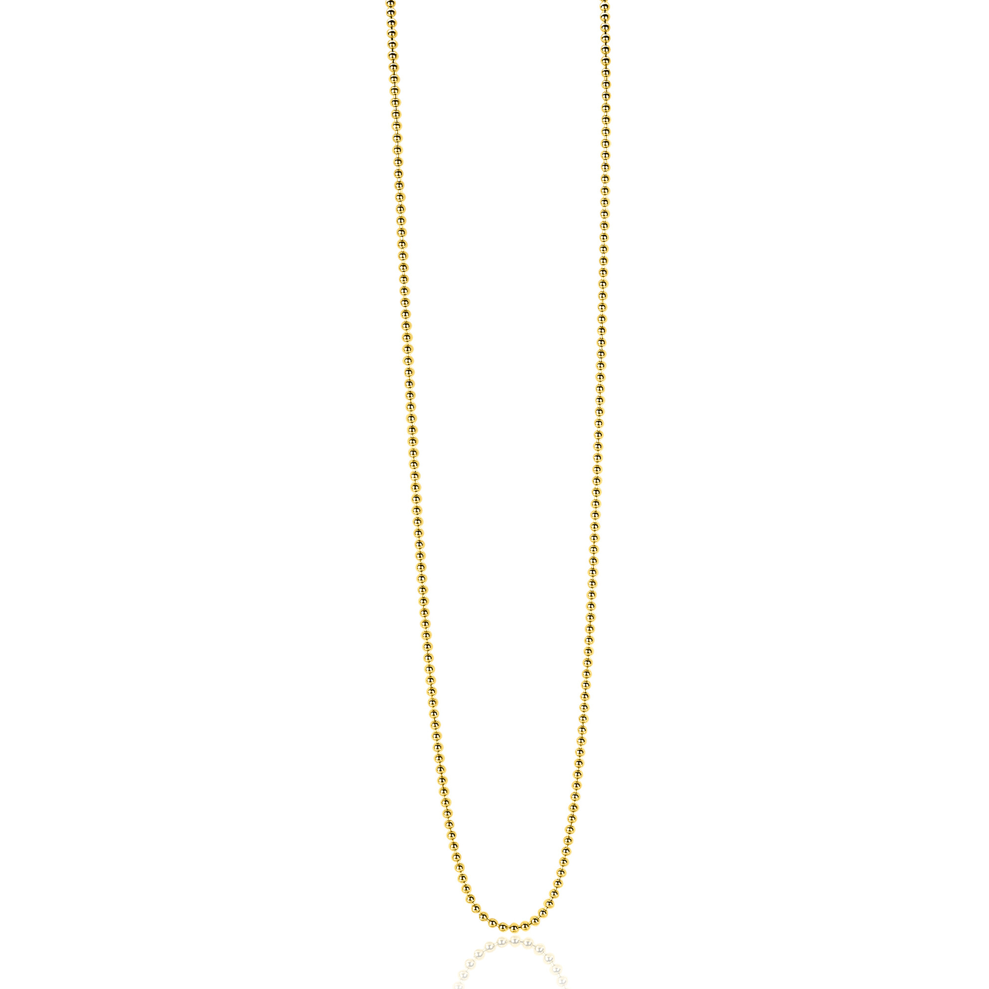 70cm ZINZI Gold Plated Sterling Silver Beads Necklace ZILC-B70G