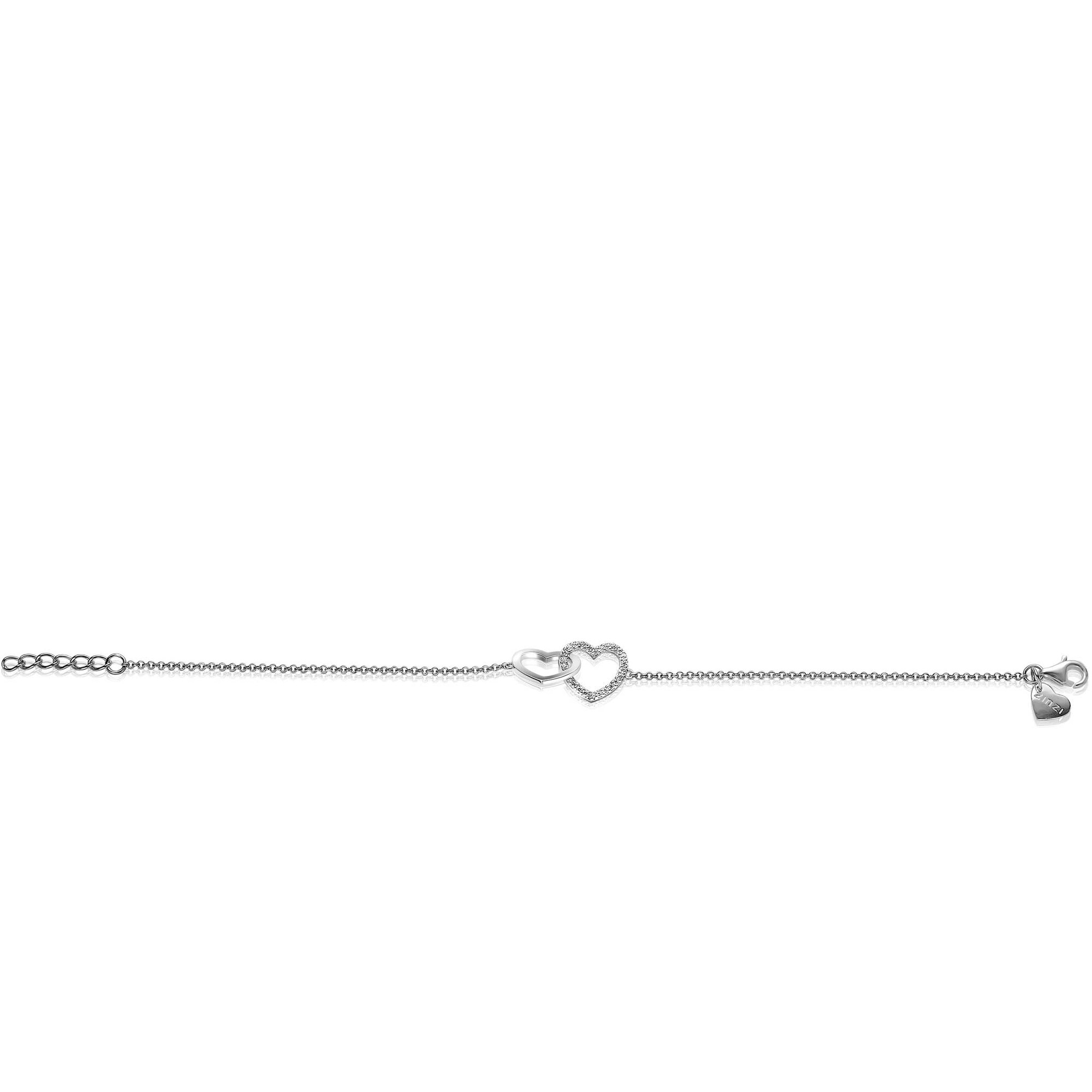 ZINZI armband verbonden harten wit ZIA1736
