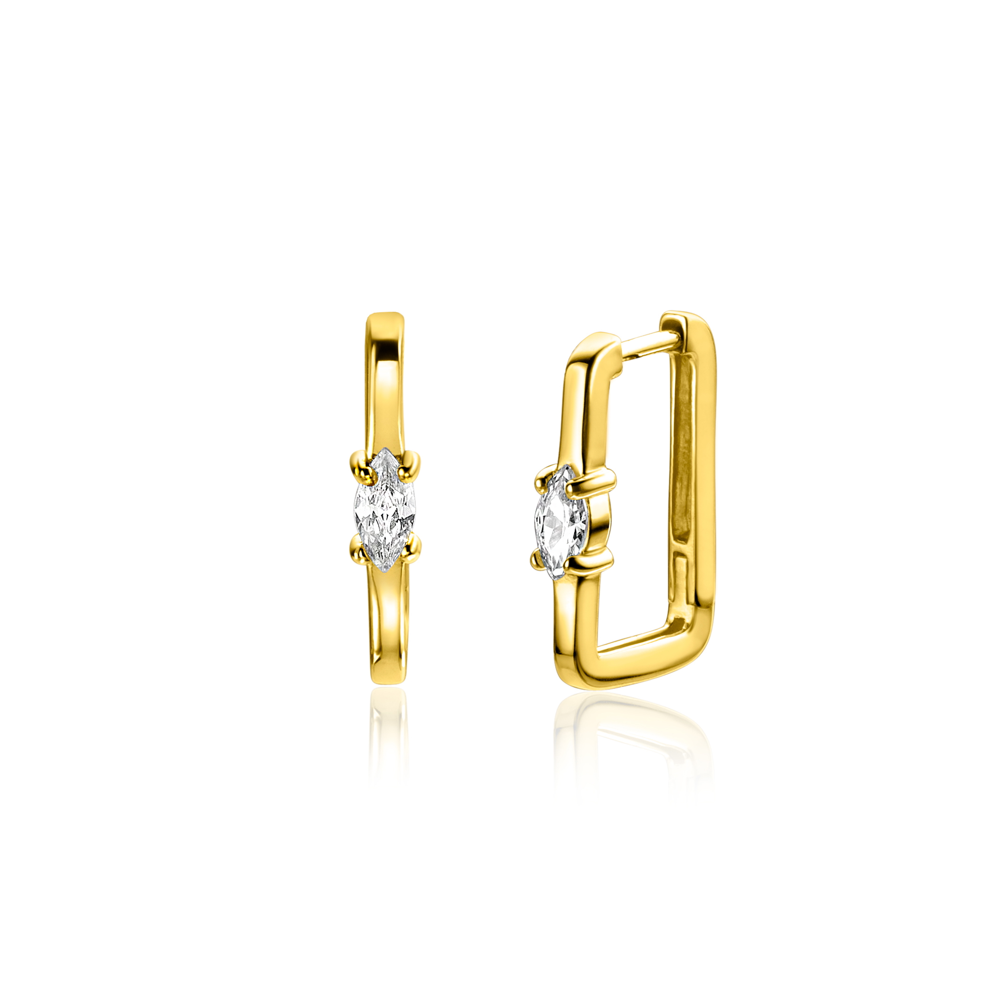 ZINZI zlv. oorring. gg.verg.rechth./ovale zirc.15x2mm