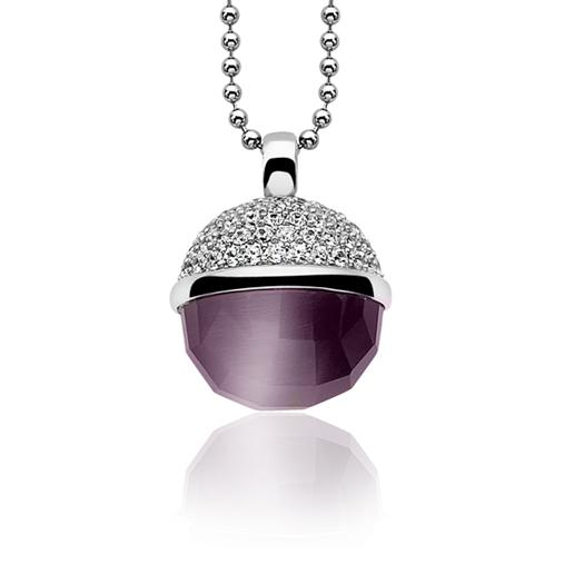 Zinzi silberner Anhänger violett ZIH623P