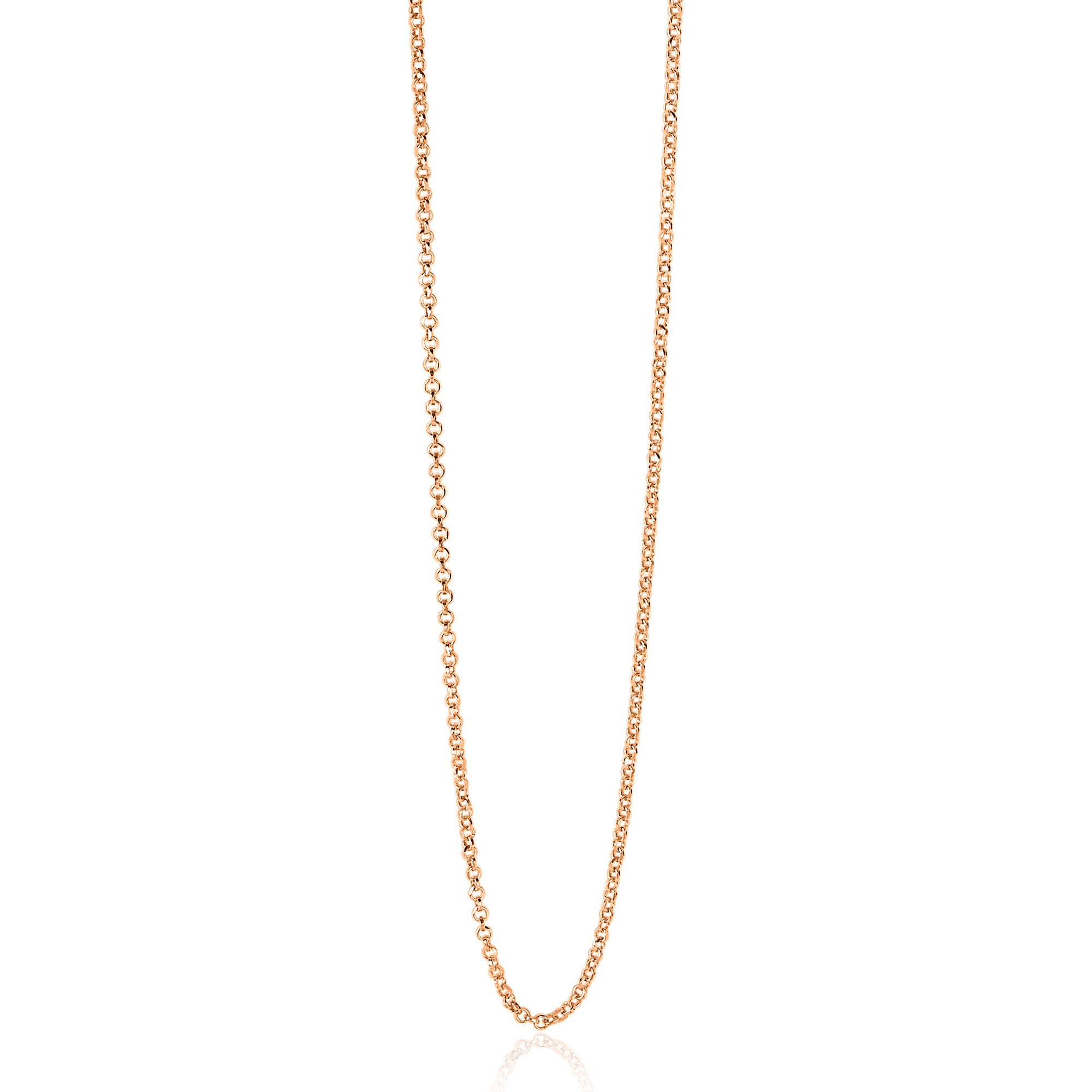 ZINZI zlv. jasseron collier 80 cm rosé verguld