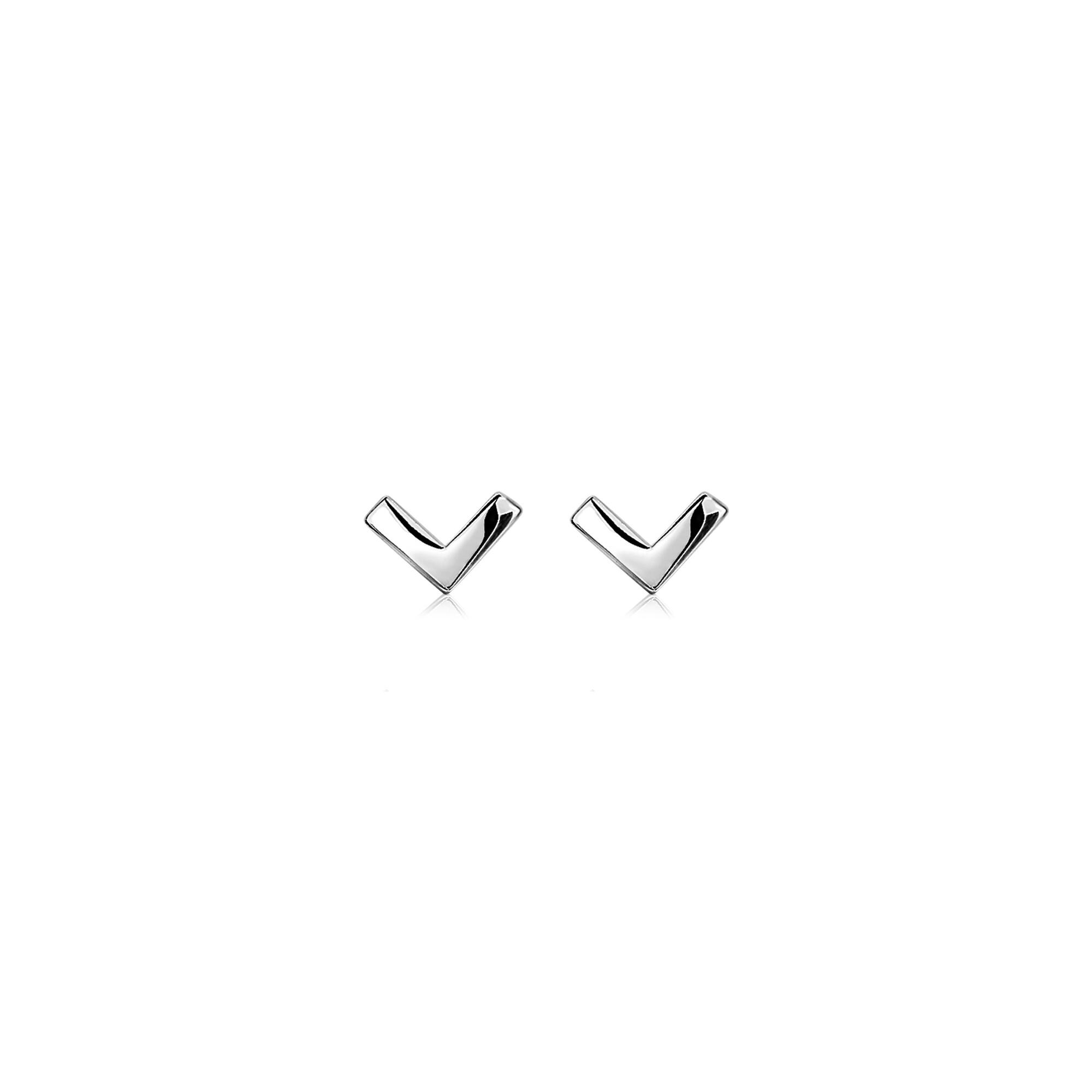 ZINZI zilveren oorknoppen glad V-vorm 7mm ZIO1380