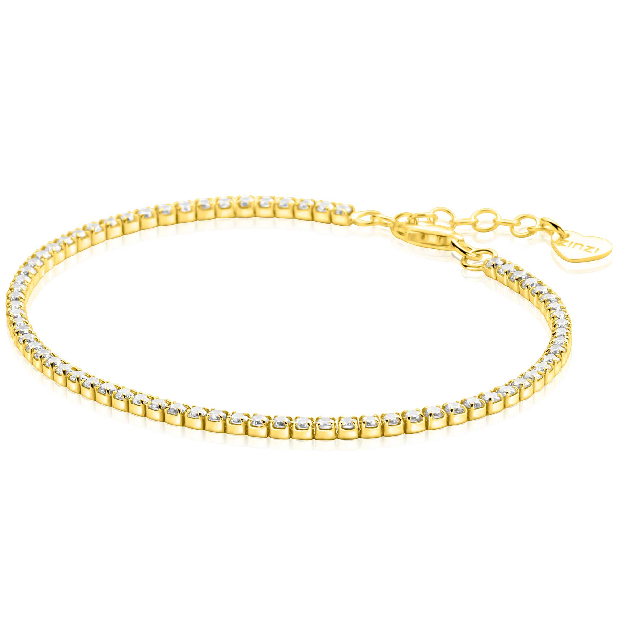 ZINZI zlv. tennisarmband gg.verg.  zirconia's 2.1mm