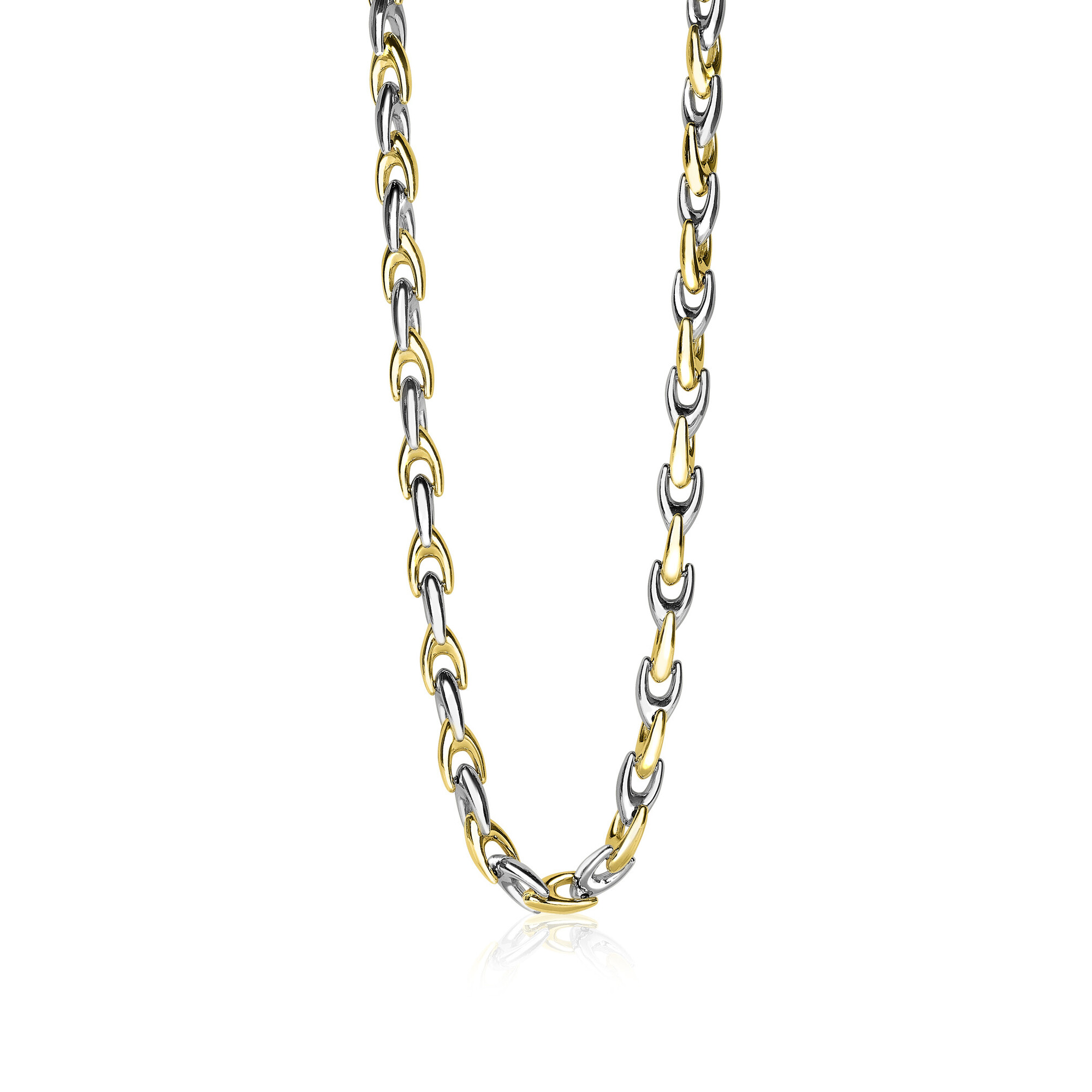 ZINZI silberne Gliederhalskette gelb vergoldet 6,4mm breit 45,5cm ZIC1641BG