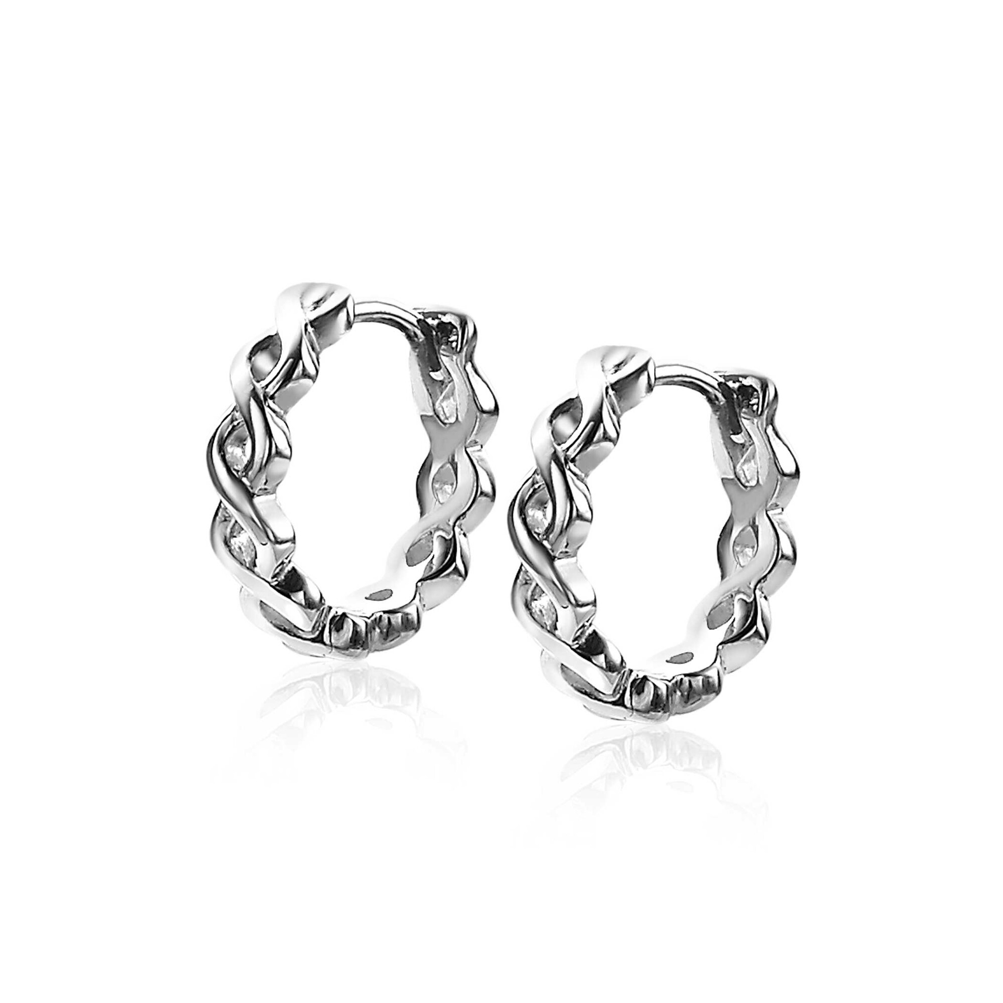 ZINZI silberne Ohrringe 13mm Infinity Form Luxus Verschluss ZIO1265