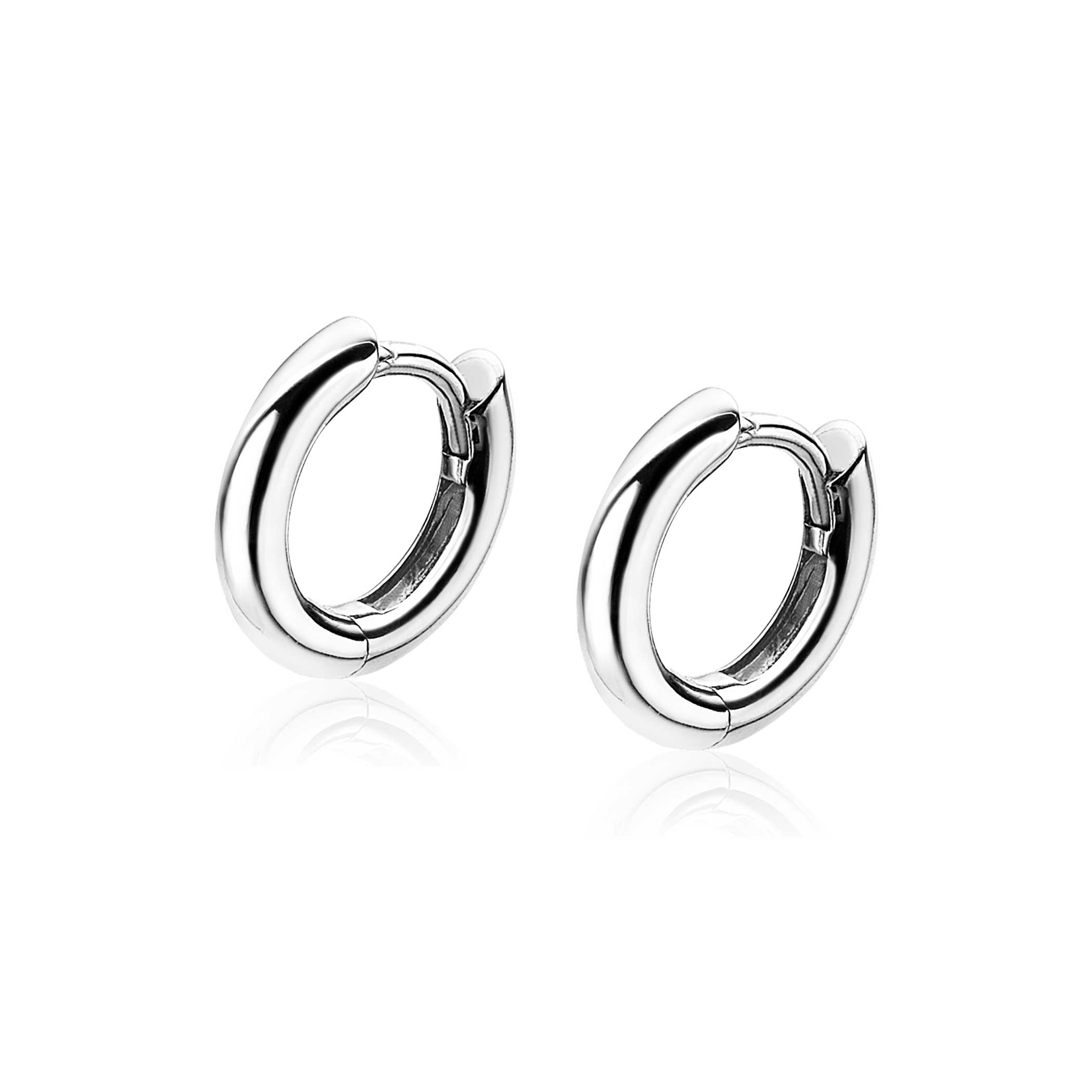 Zinzi zilveren oorringen 12 x 2mm glad met luxe klapsluiting  ZIO194
