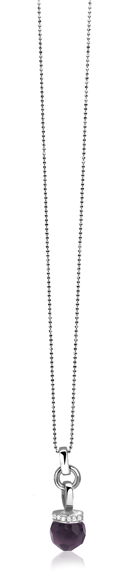 Zinzi silberner Anhänger Perle violett 12mm ZIH1062P