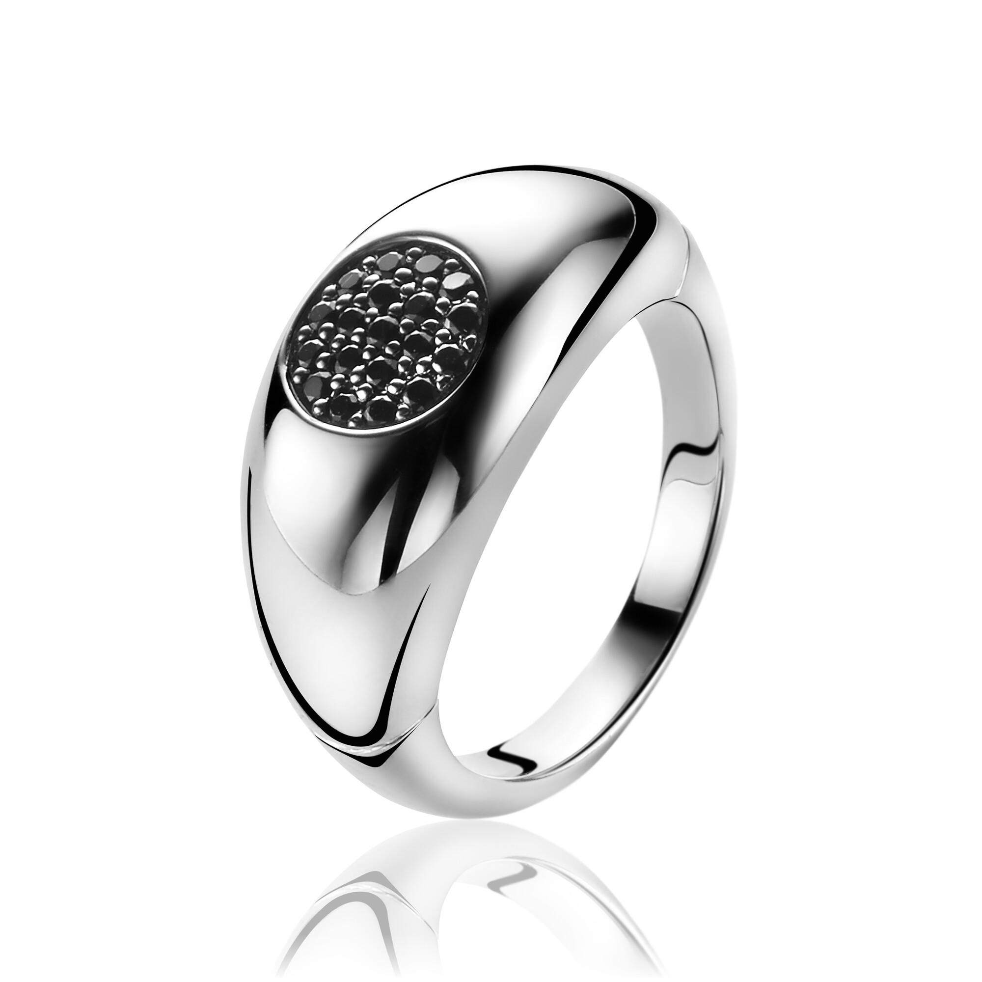 ZINZI silberner Ring schwarz ZIR1147Z