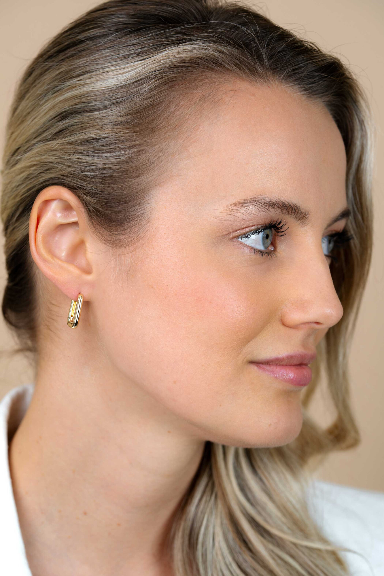 18mm ZINZI Gold Plated Sterling Silver Hoop Earrings Rectangular 18x3mm ZIO2222G
