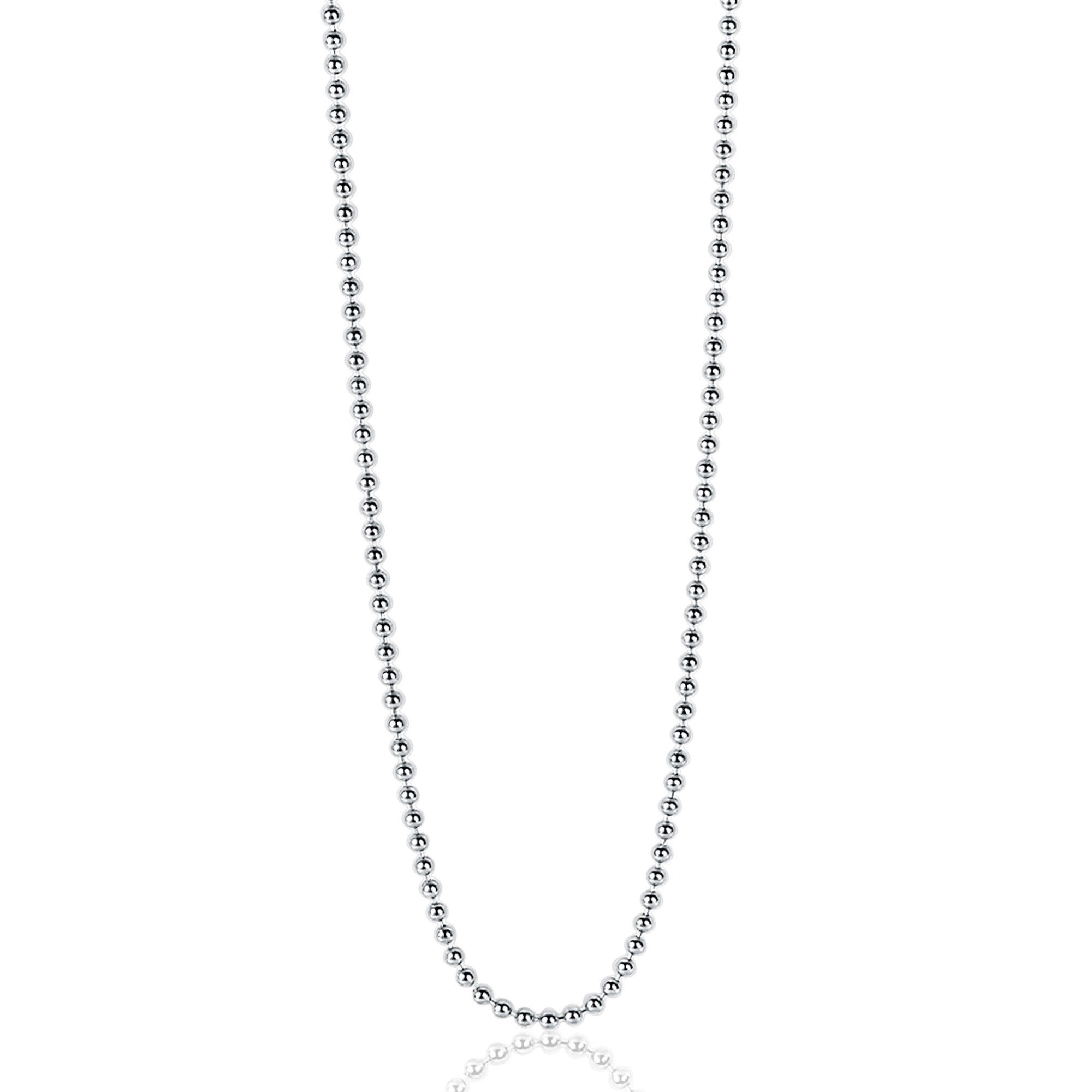90cm ZINZI zilveren bolletjes ketting. 0,9mm breed ZILC-B90