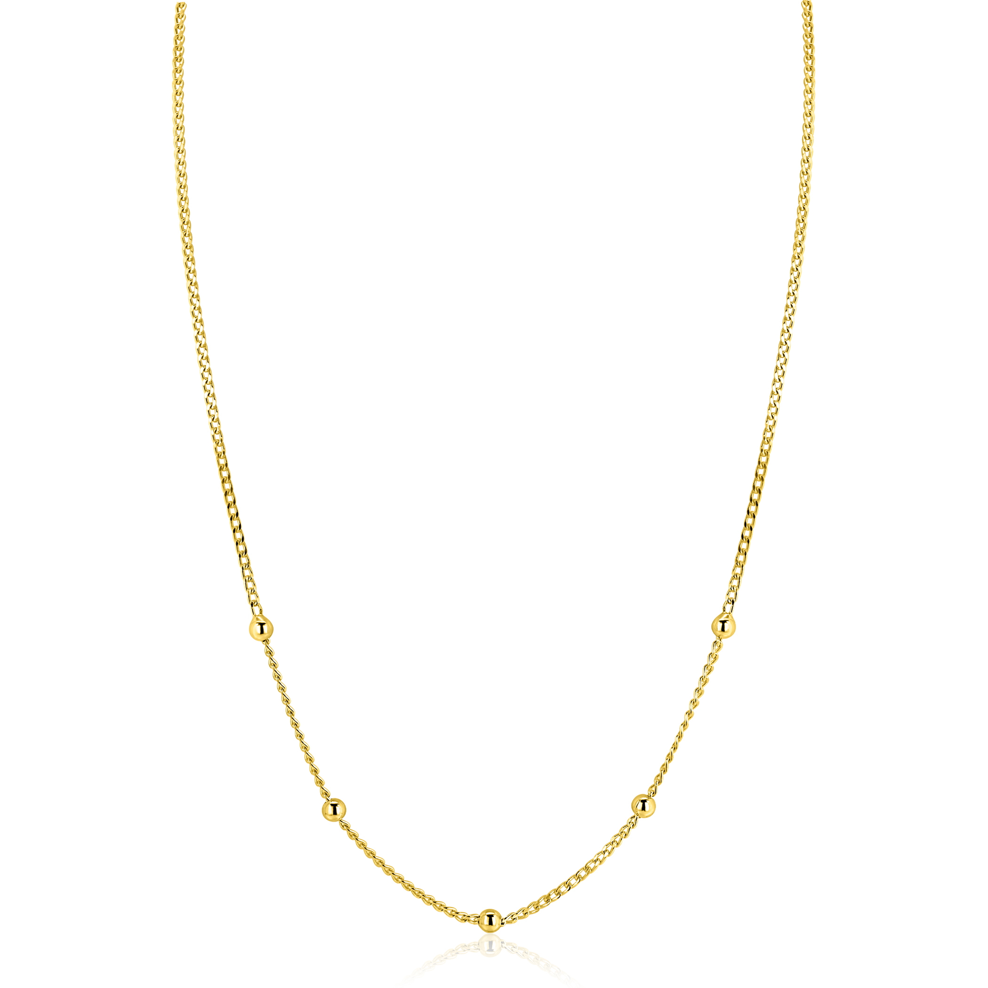 ZINZI zlv. collier gg.verg.gourmet en bolletjes 42+3