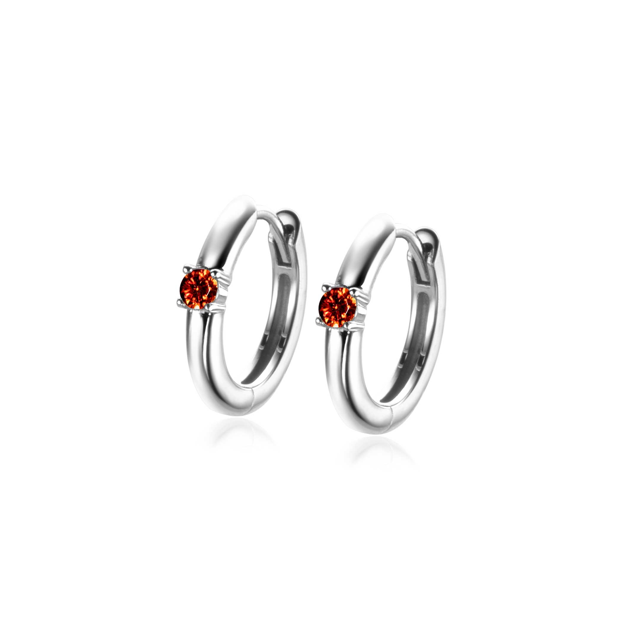 ZINZI zlv. oorringen birthstones granaat cz