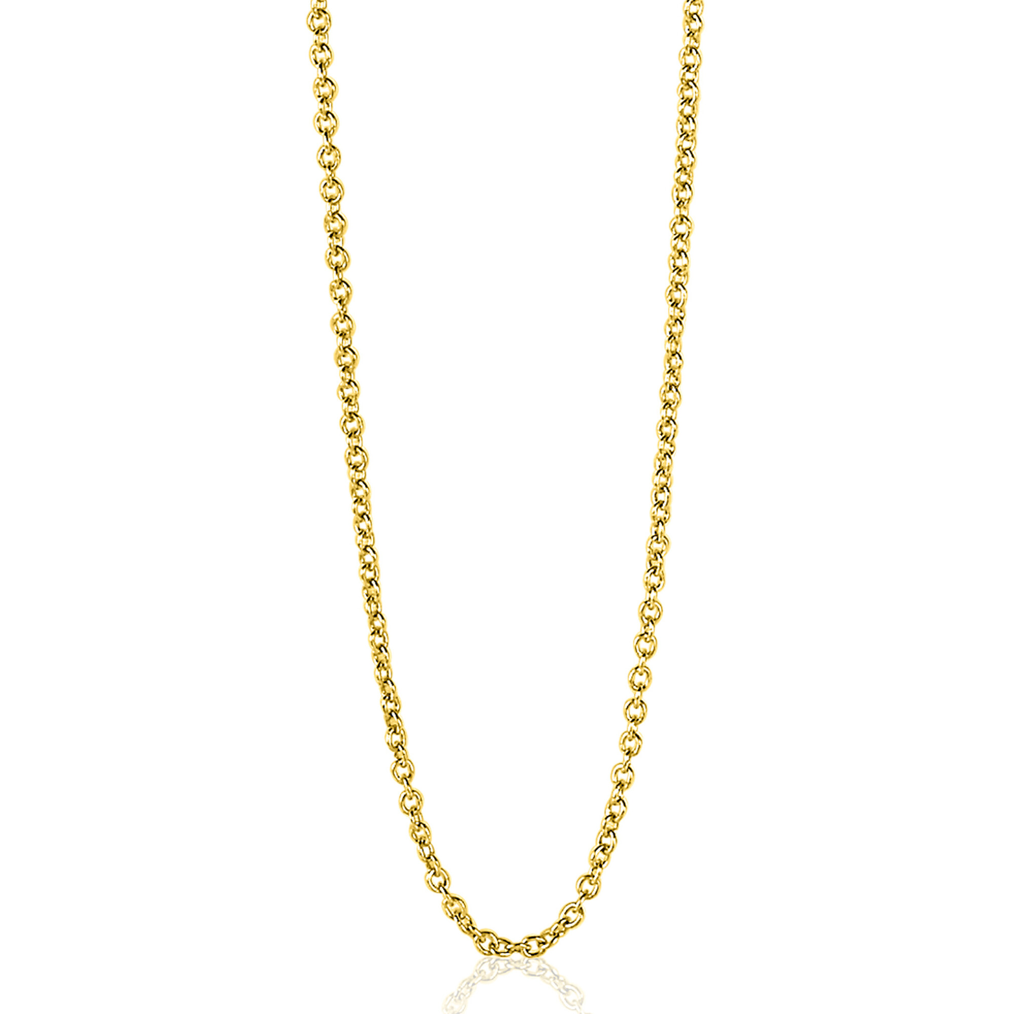 70cm ZINZI zilveren anker ketting geel verguld ZILC-A70G
