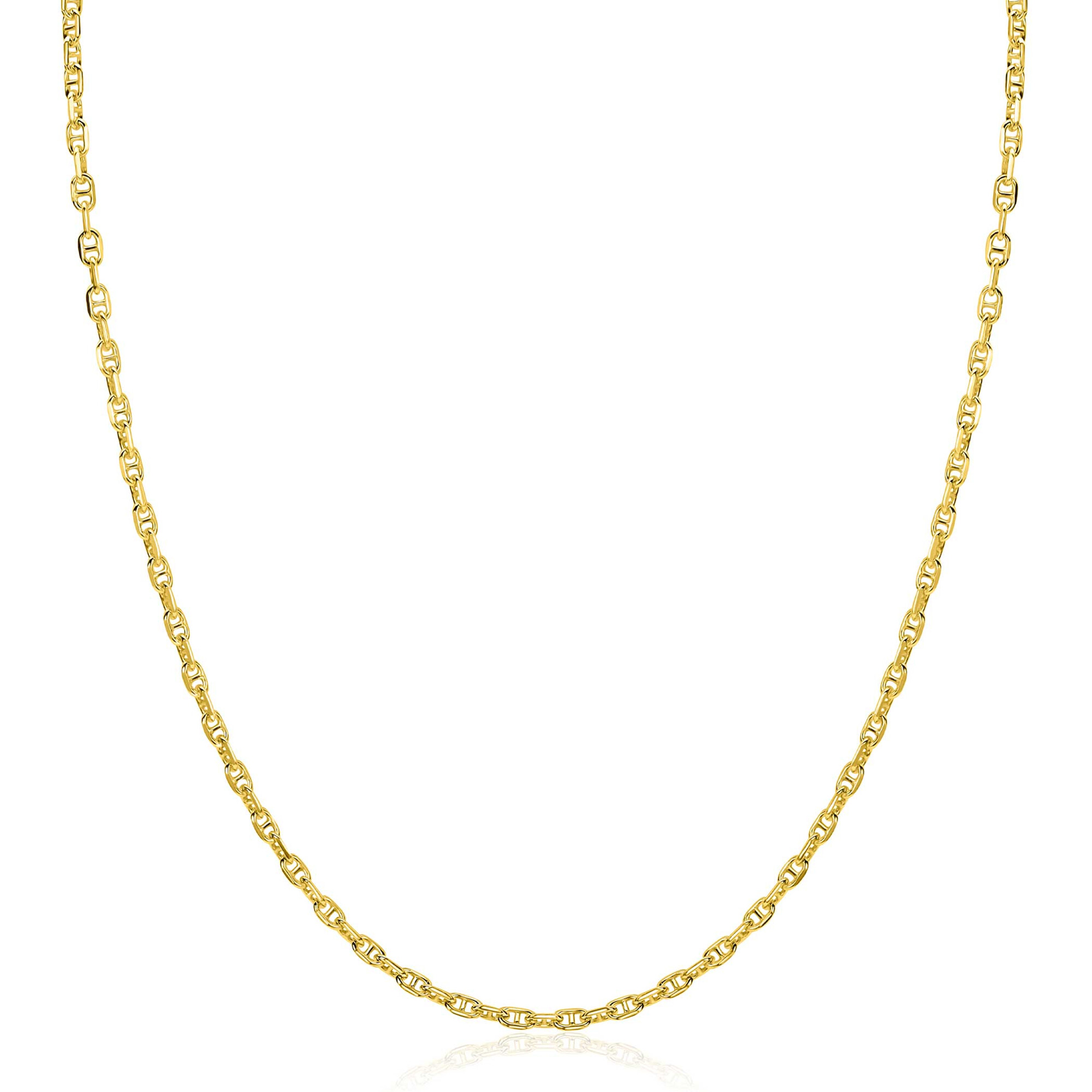 ZINZI zlv. collier gg.verg. massieve marine schakels
