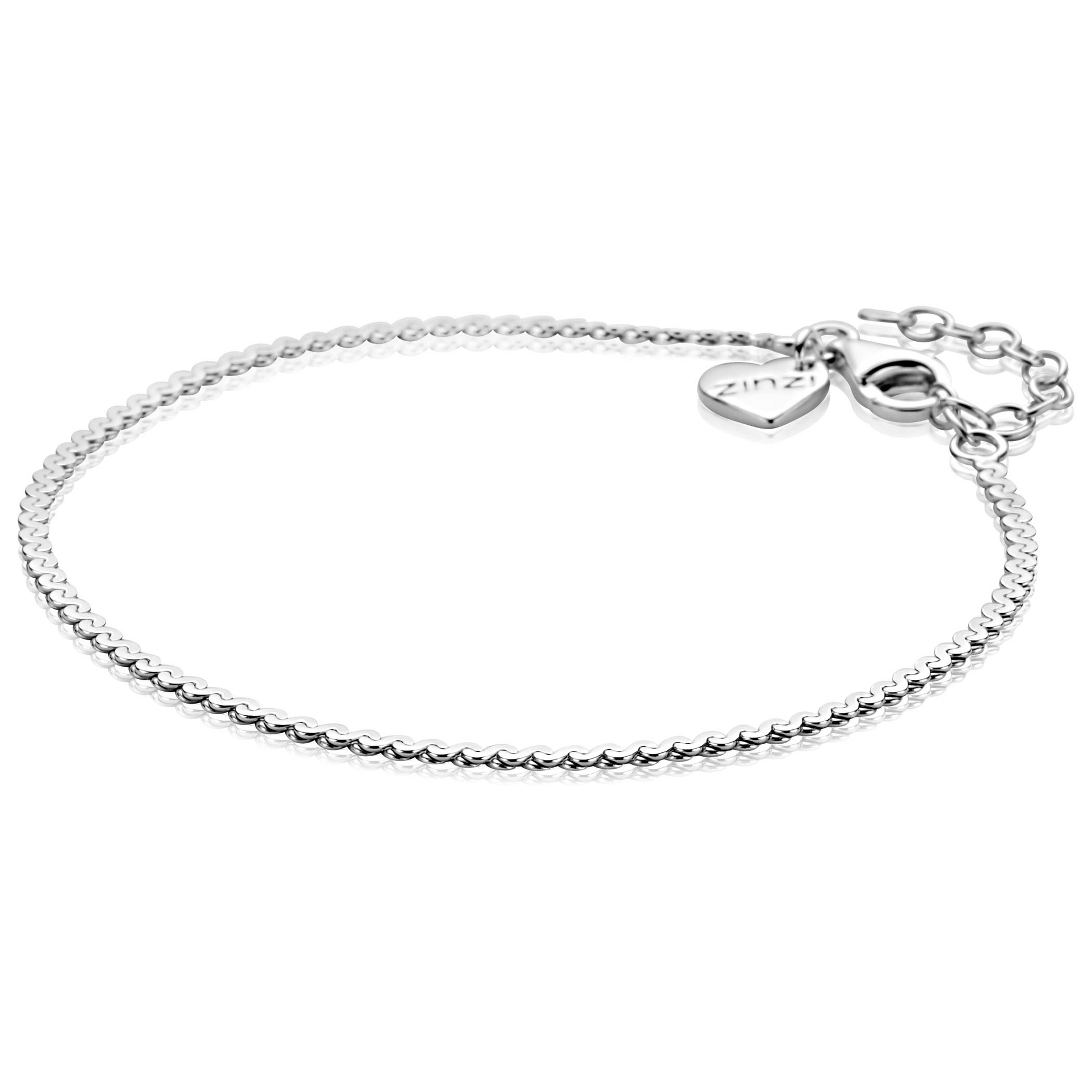 ZINZI zlv. armband platte S schakel smal
