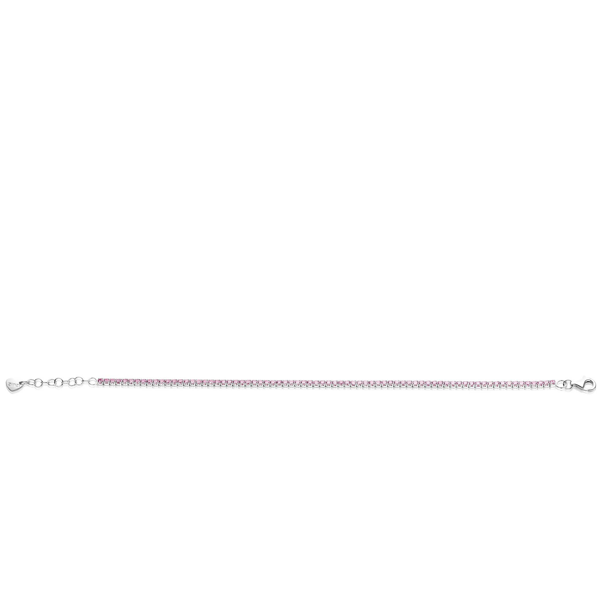 ZINZI zilveren tennis armband 2,1mm breed met rijzetting roze zirconia's ZIA2891R